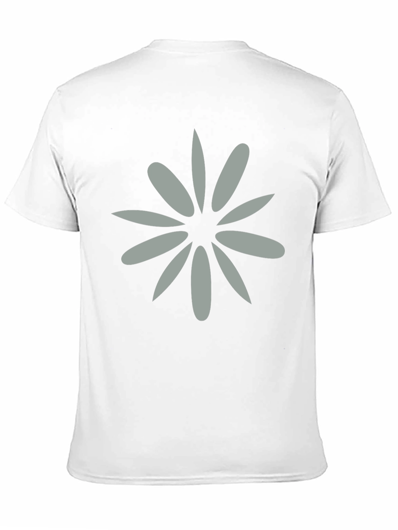 Black Tee with Grey Flower Graphic