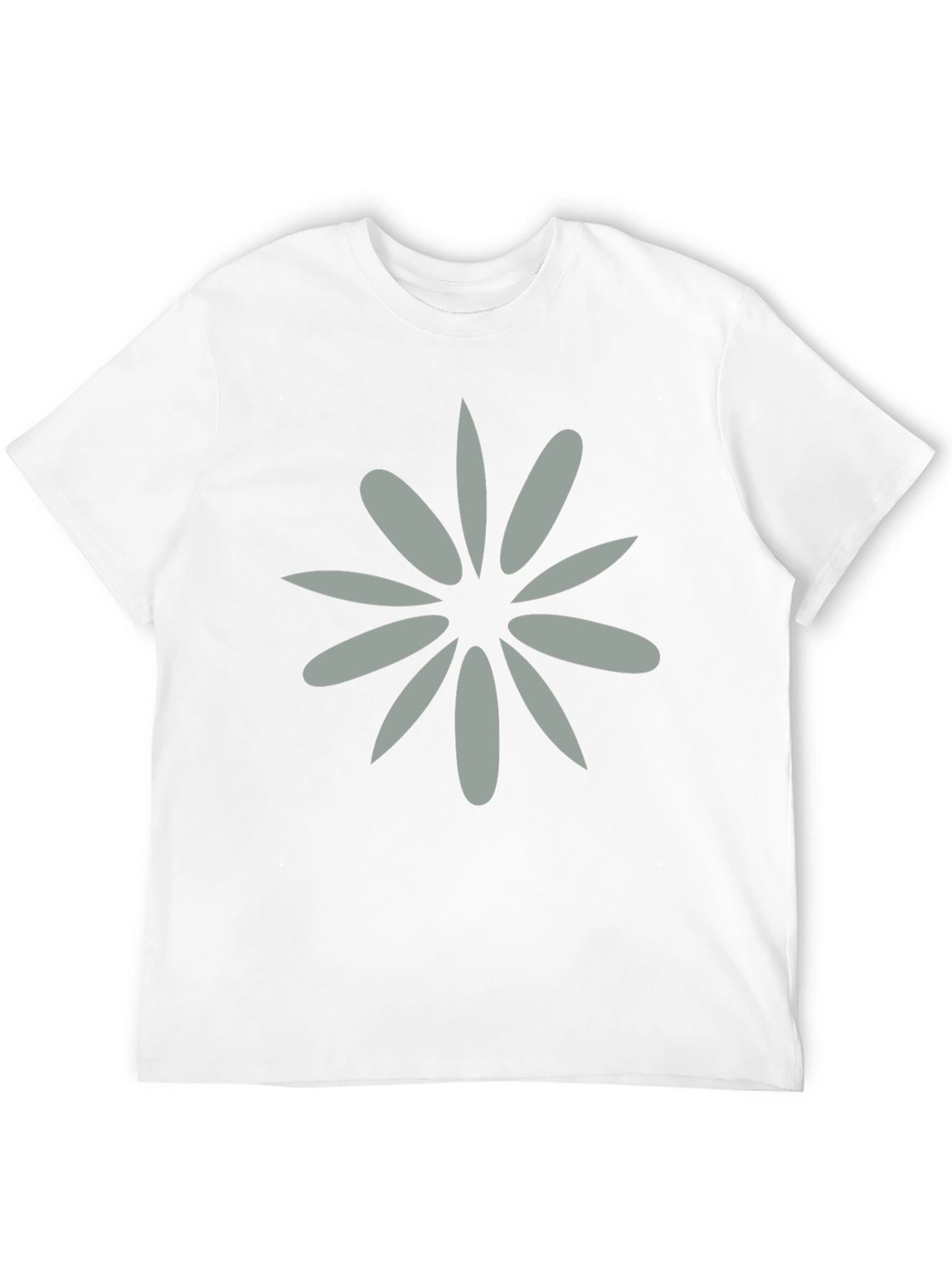 Black Tee with Grey Flower Graphic