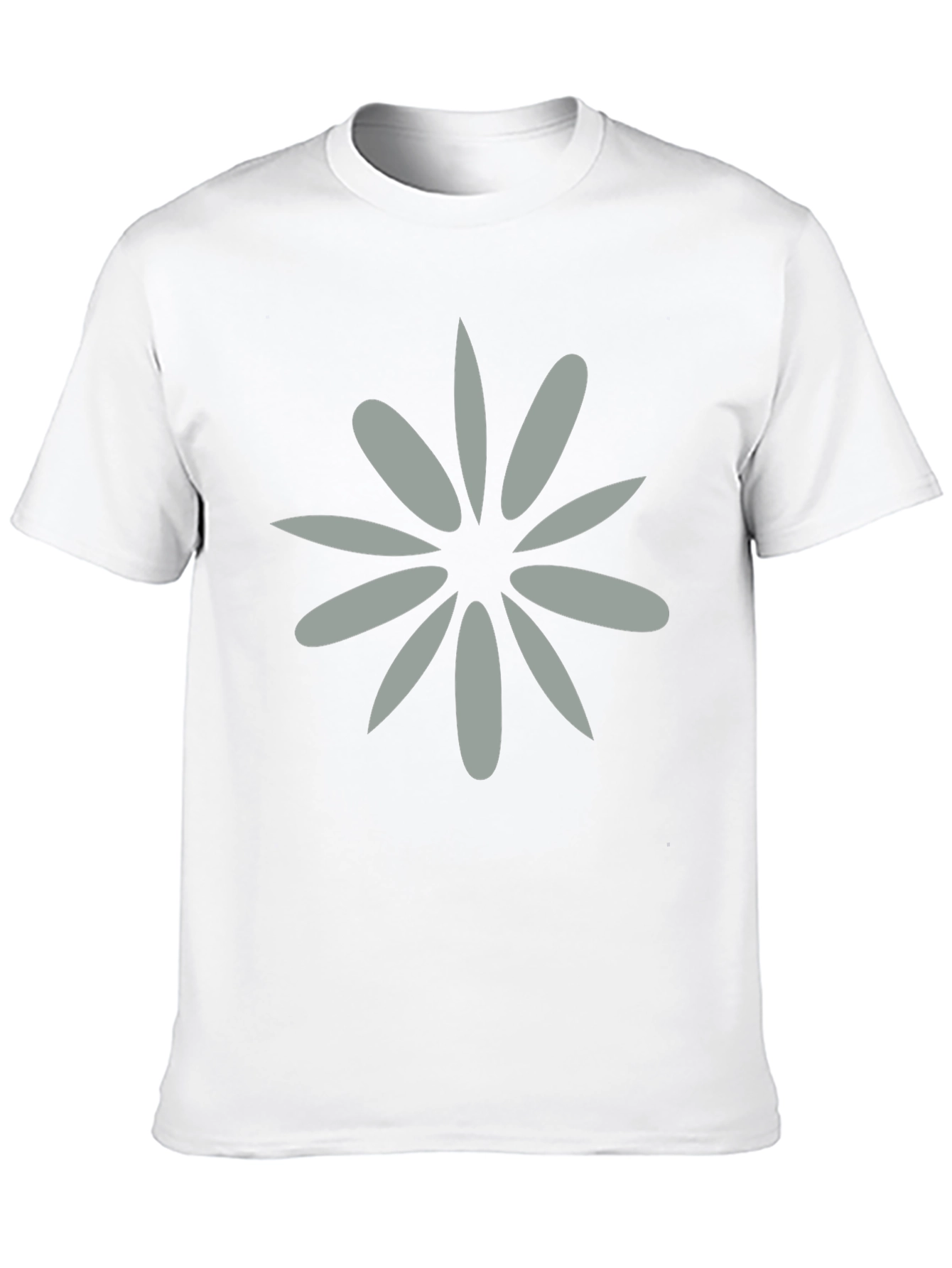 Black Tee with Grey Flower Graphic