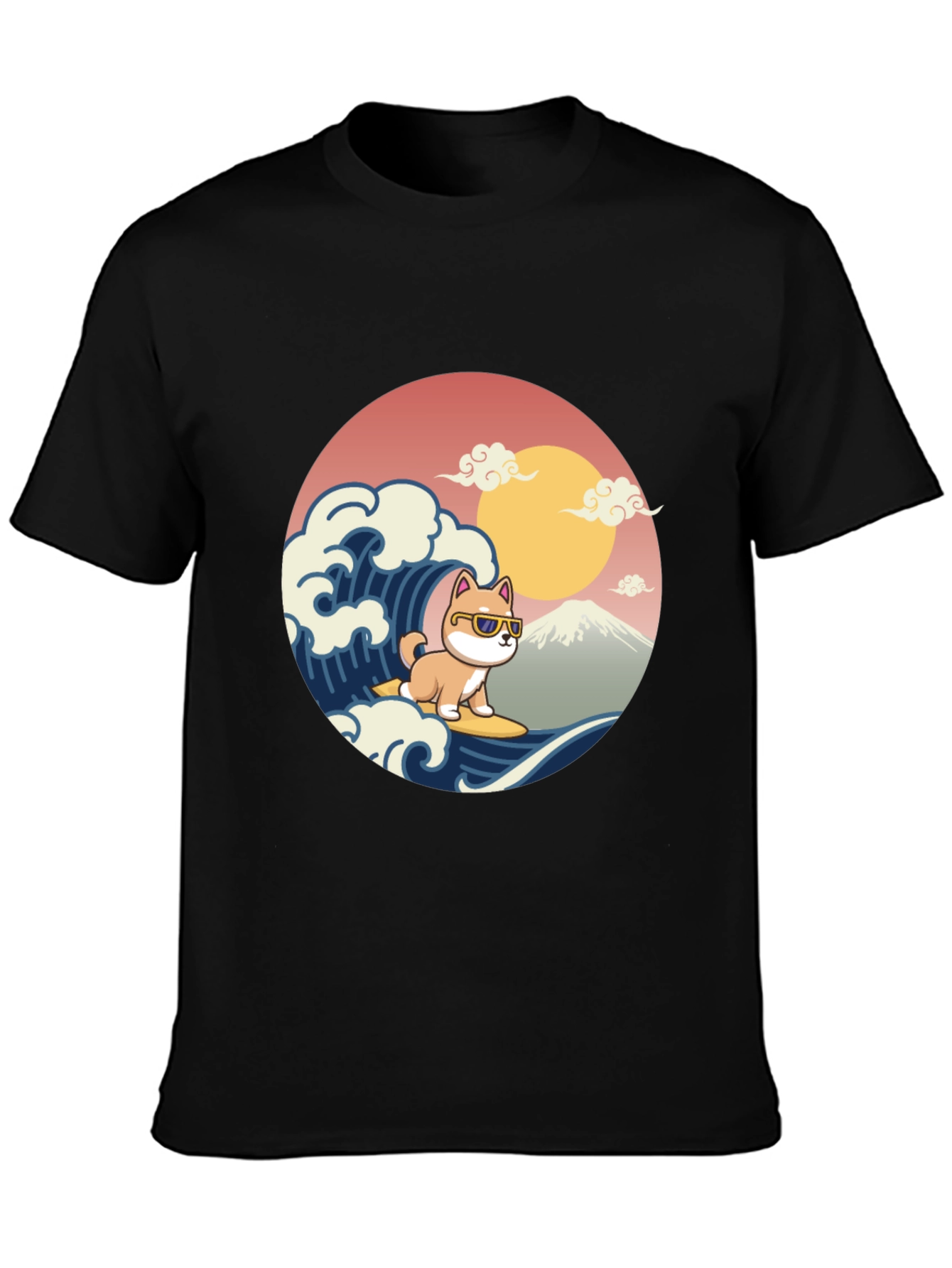 Surfing Shiba Inu T-Shirt - Cool Dog Wave Design