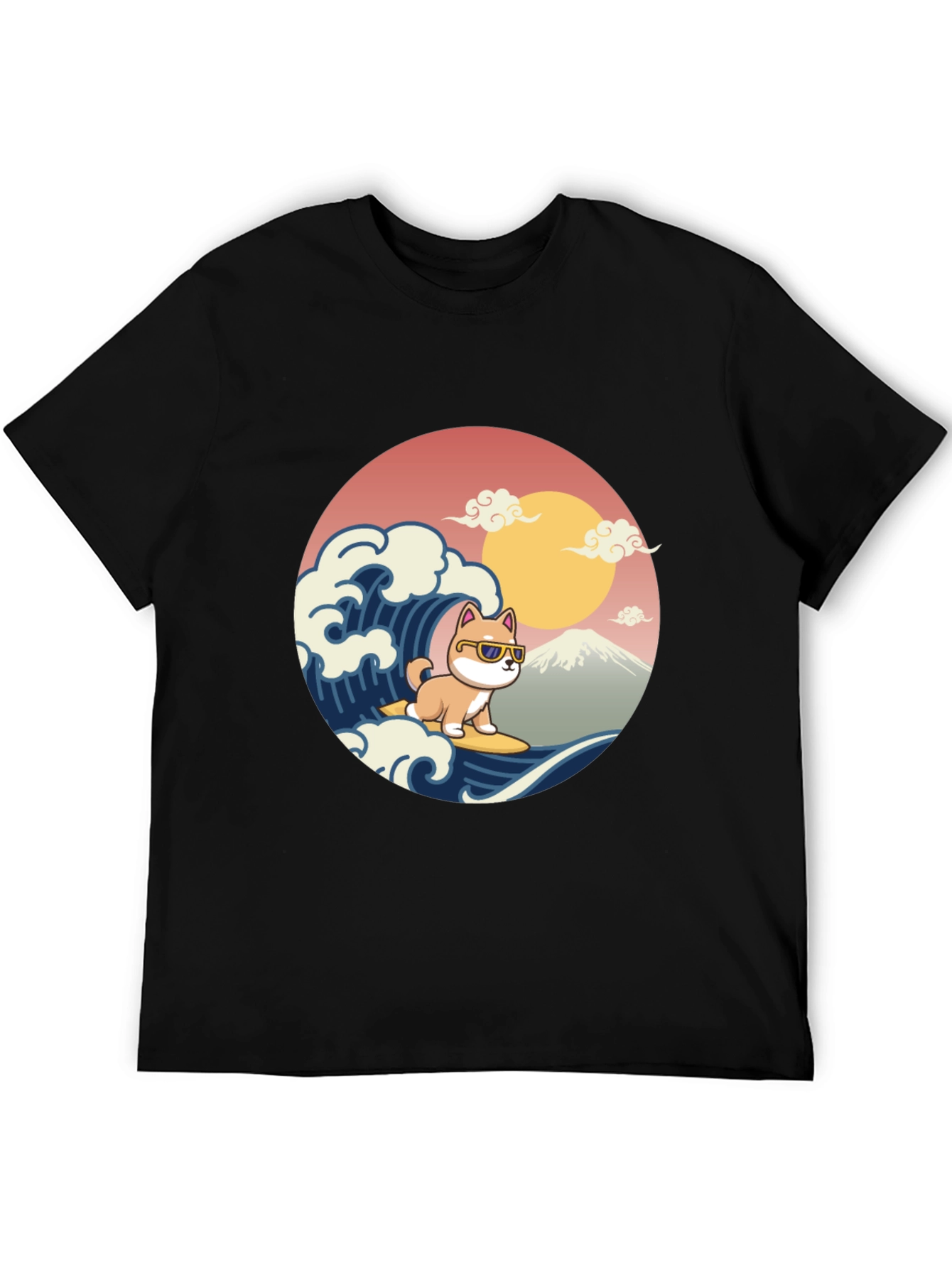 Surfing Shiba Inu T-Shirt - Cool Dog Wave Design