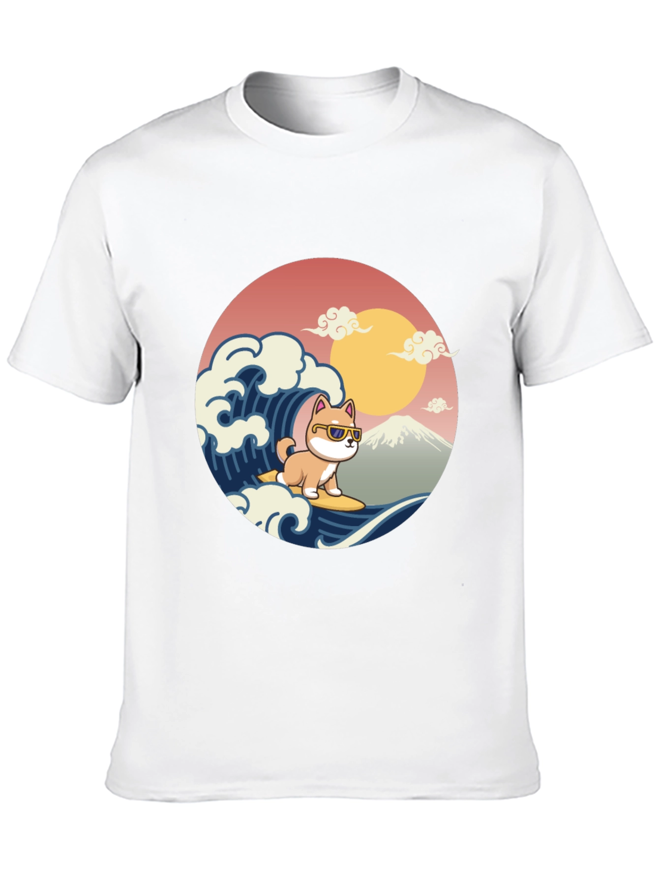 Surfing Shiba Inu T-Shirt - Cool Dog Wave Design