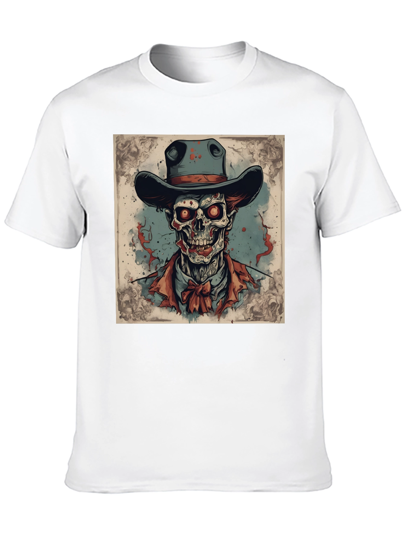 Skull Cowboy Graphic Tee - Western Style