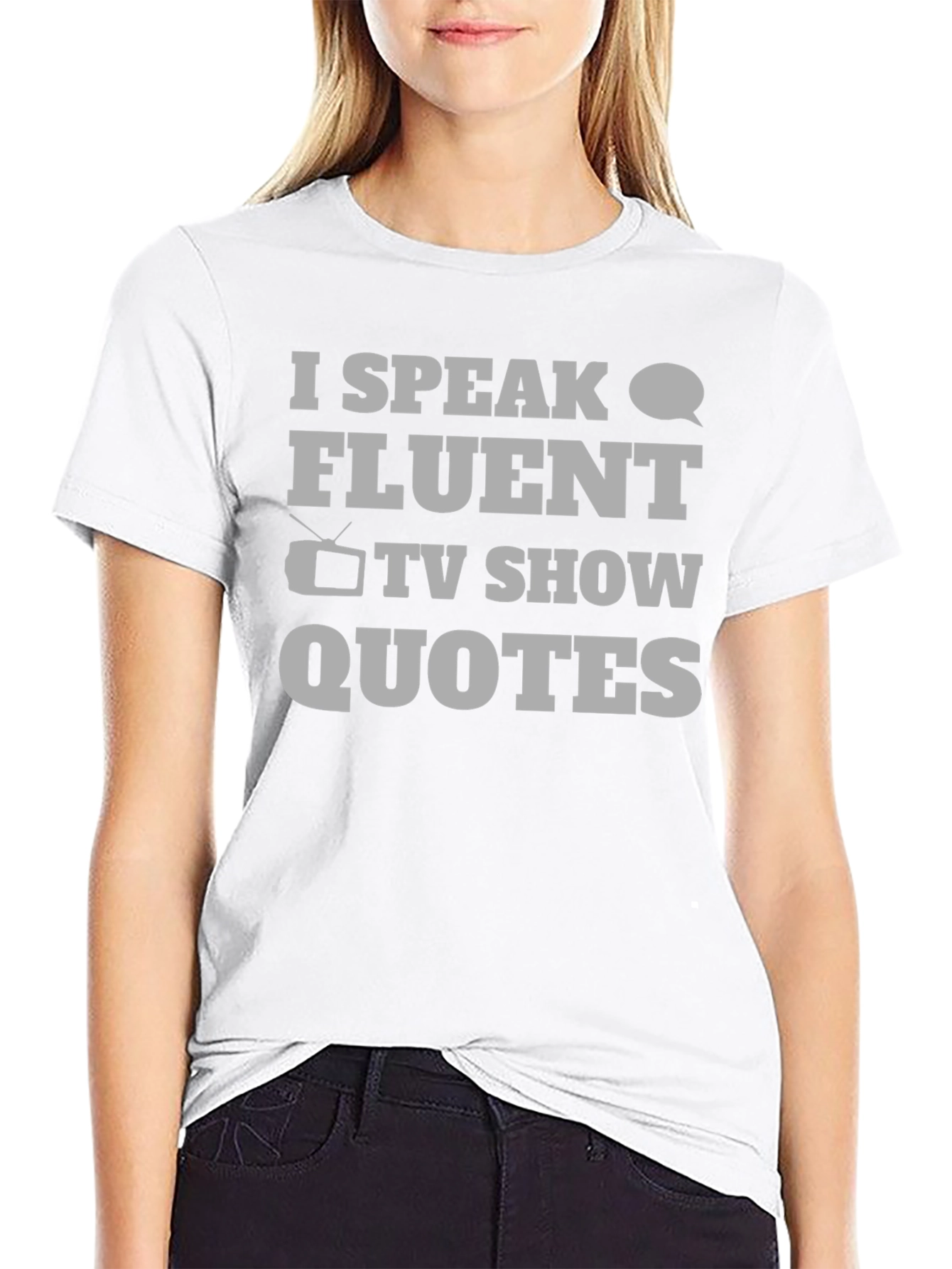 Funny I Speak Fluent TV Show Quotes Black T-Shirt