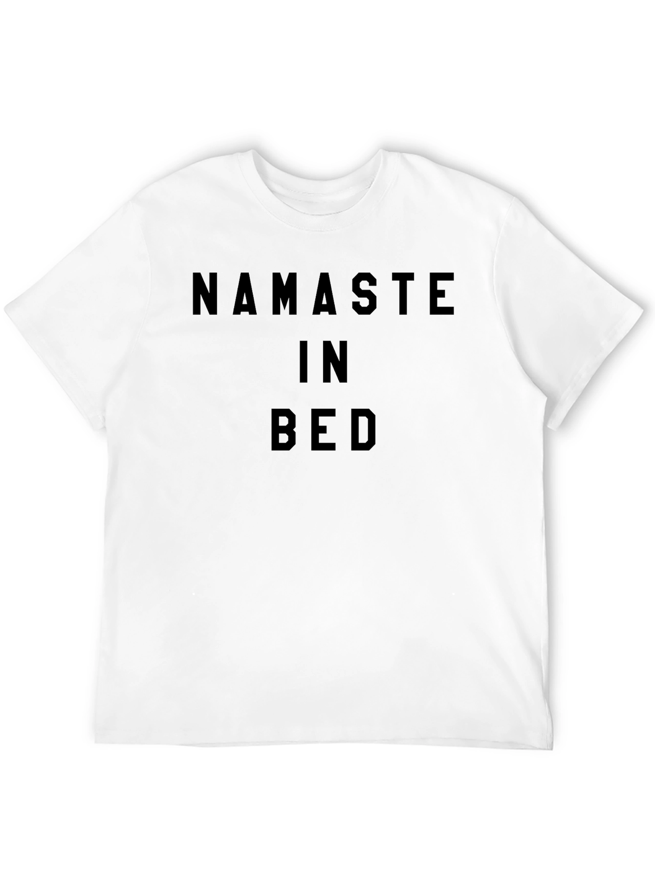 Namaste In Bed Funny Graphic Tee