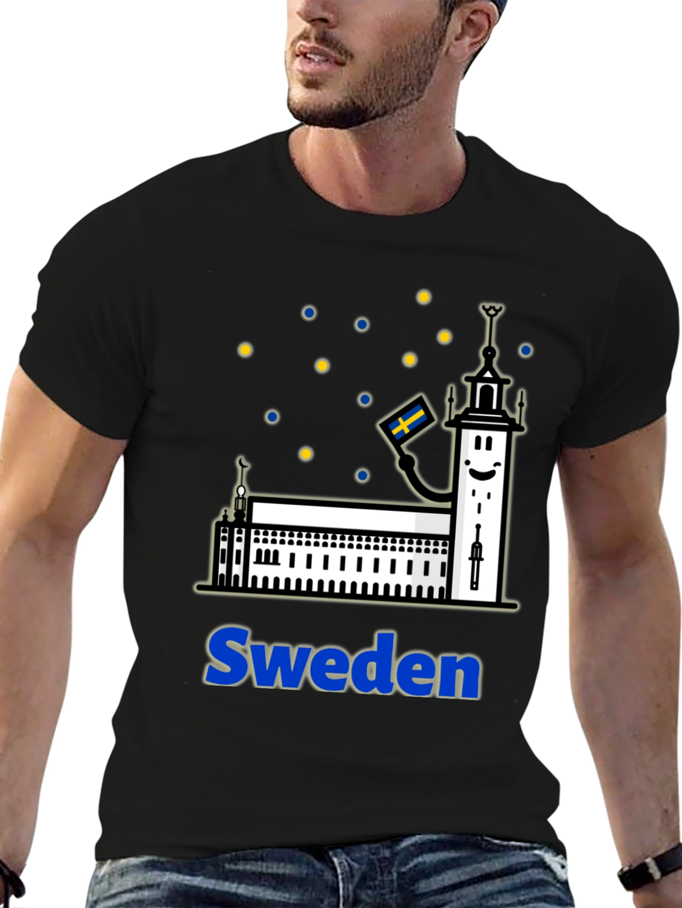 Sweden Building Design T-Shirt Travel Tee