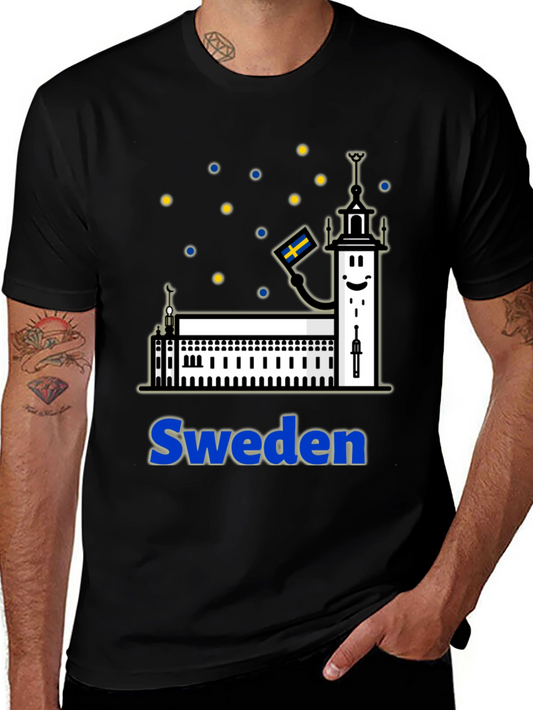 Sweden Building Design T-Shirt Travel Tee