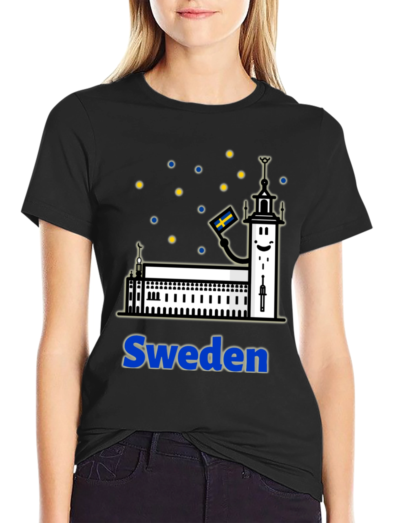 Sweden Building Design T-Shirt Travel Tee