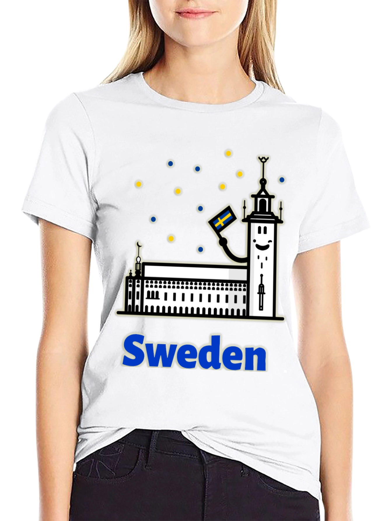Sweden Building Design T-Shirt Travel Tee