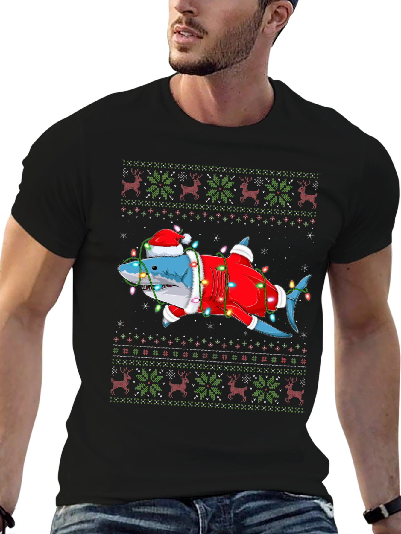 Festive Shark Christmas T-Shirt
