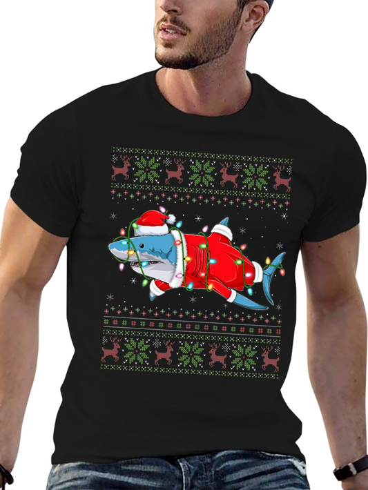 Festive Shark Christmas T-Shirt