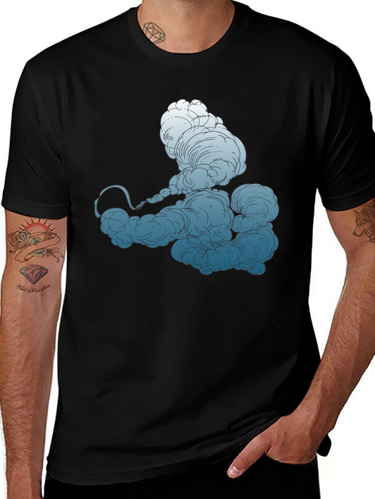 Smokey Cloud Graphic Tee - Cool Black T-Shirt