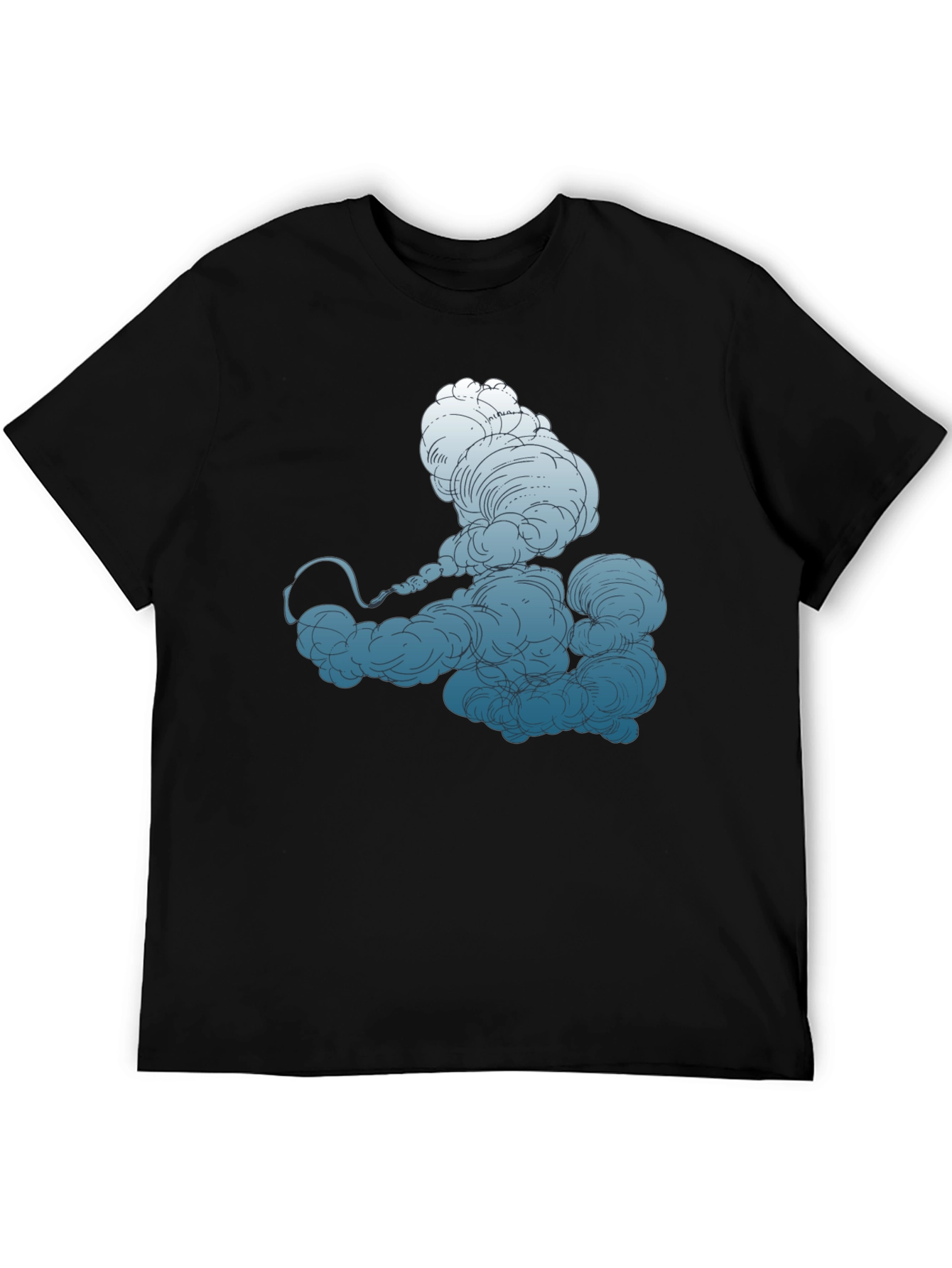 Smokey Cloud Graphic Tee - Cool Black T-Shirt