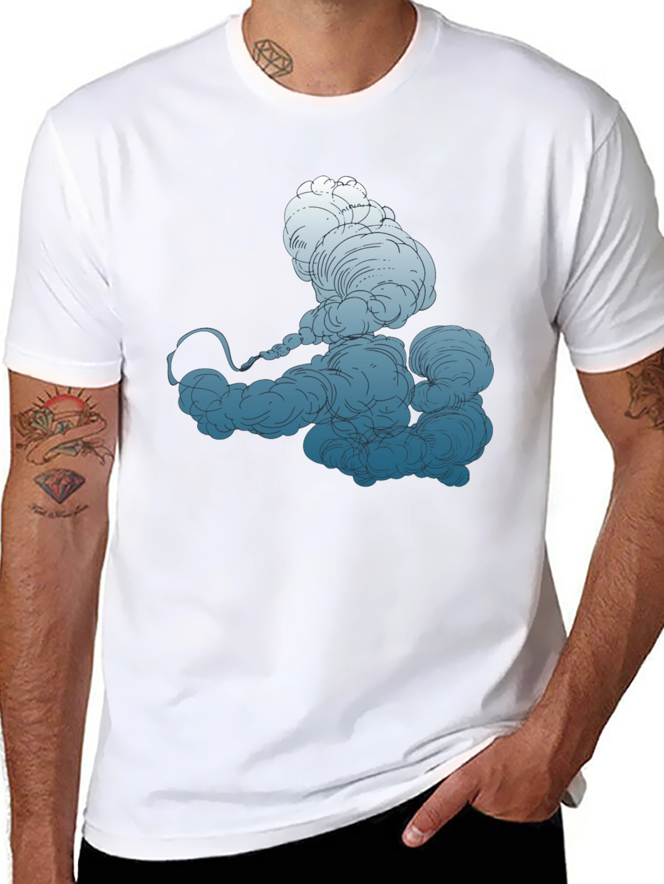 Smokey Cloud Graphic Tee - Cool Black T-Shirt