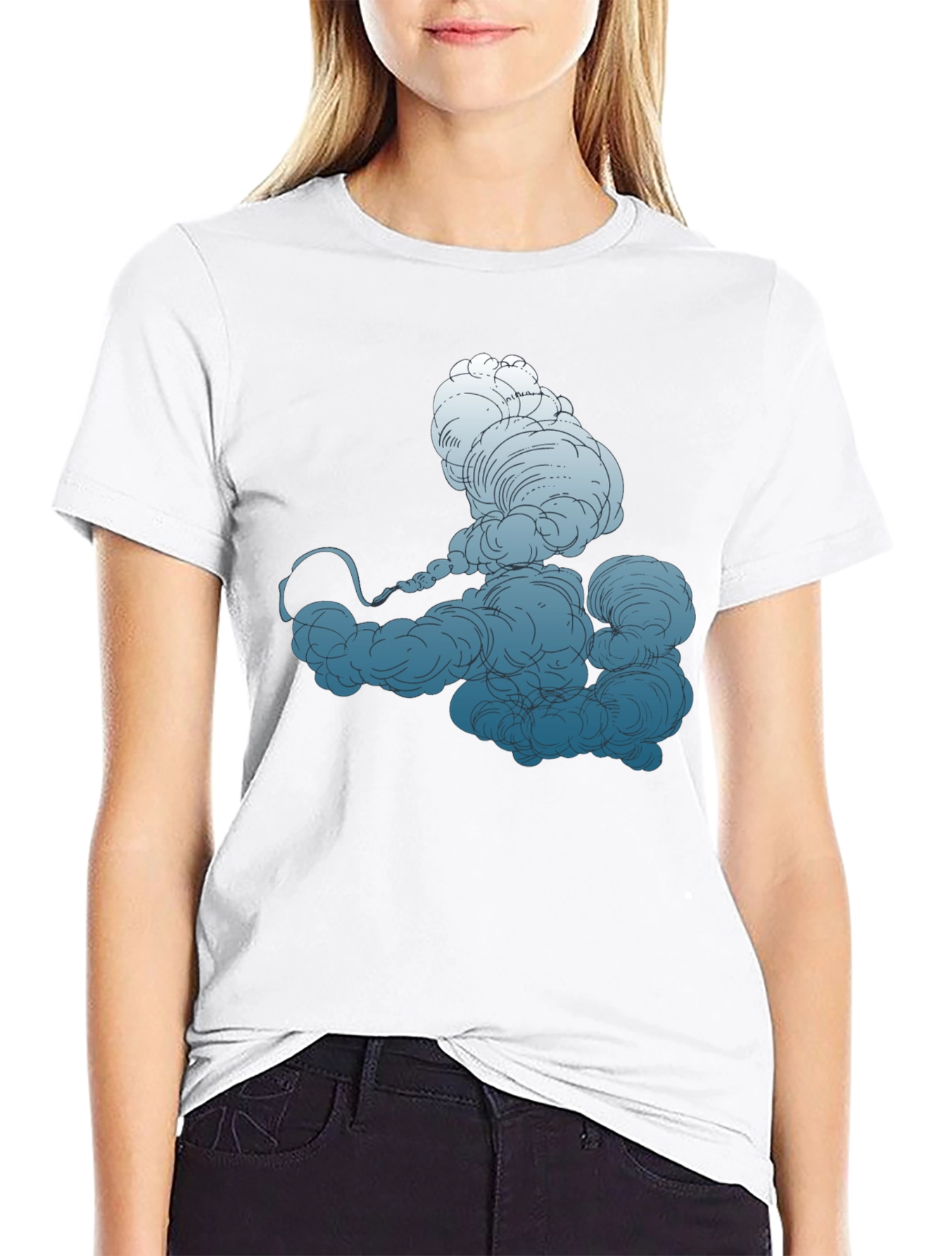 Smokey Cloud Graphic Tee - Cool Black T-Shirt
