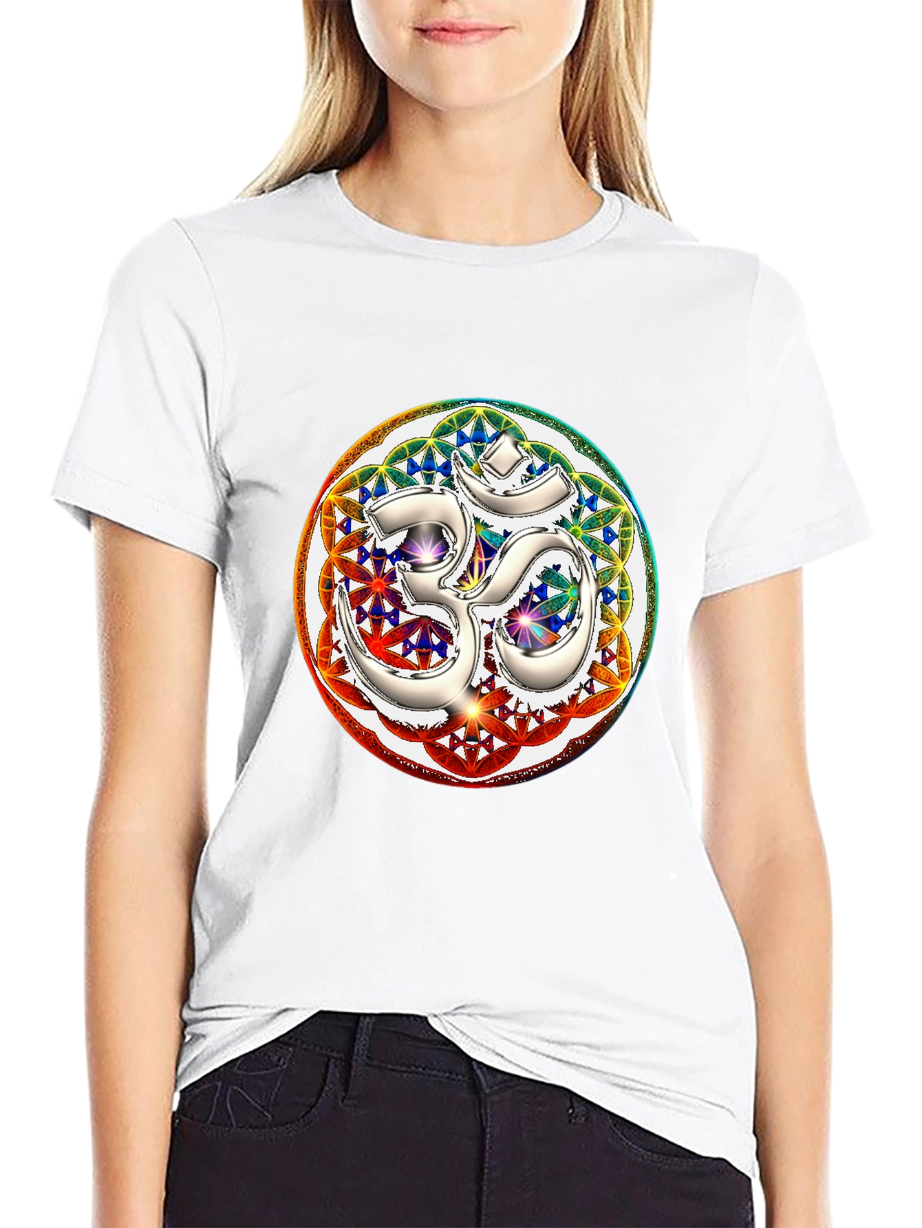 Om Mandala Graphic Tee - Black
