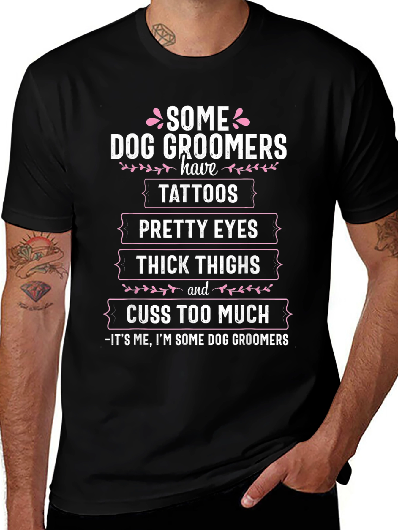 Dog Groomer Tattoo T-Shirt Funny Grooming Gift