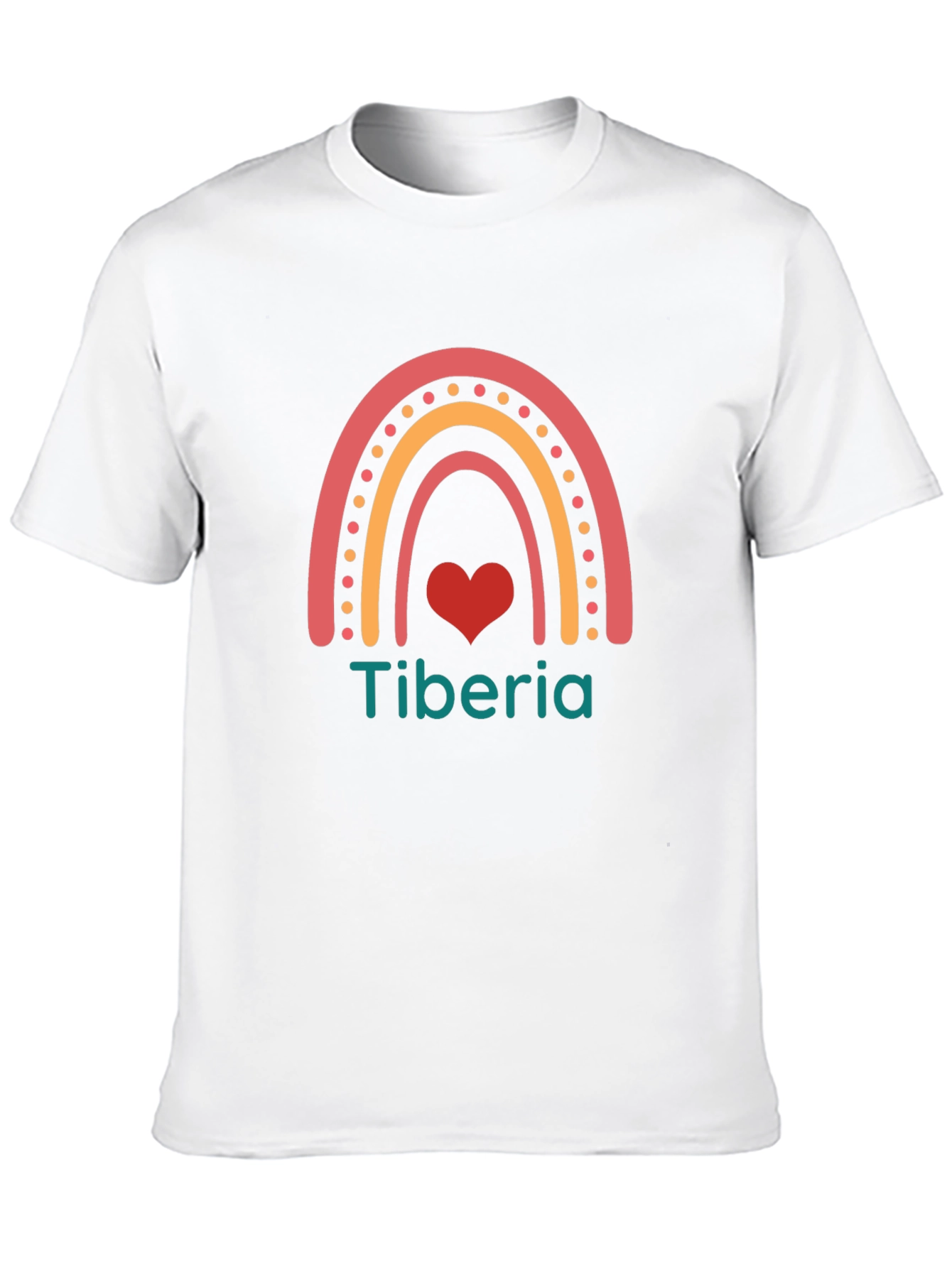 Tiberia Rainbow Heart Graphic T-Shirt