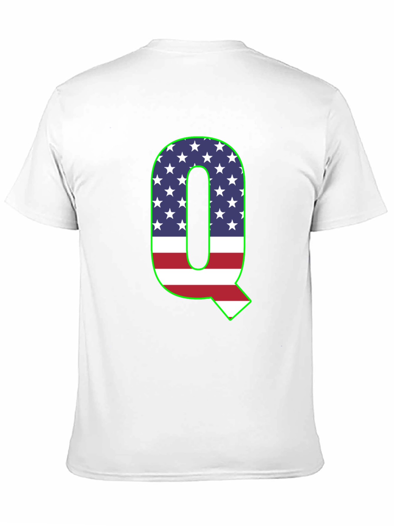 American Flag Q Letter Graphic Tee