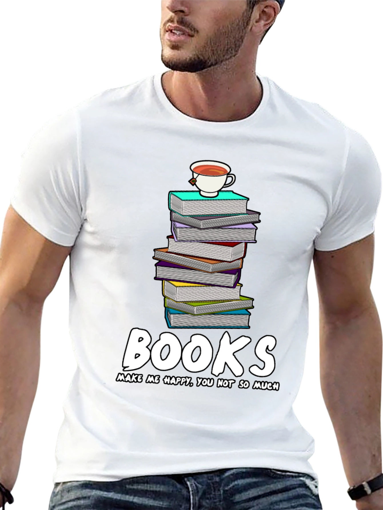 Book Lovers Tee: Books Make Me Happy T-Shirt