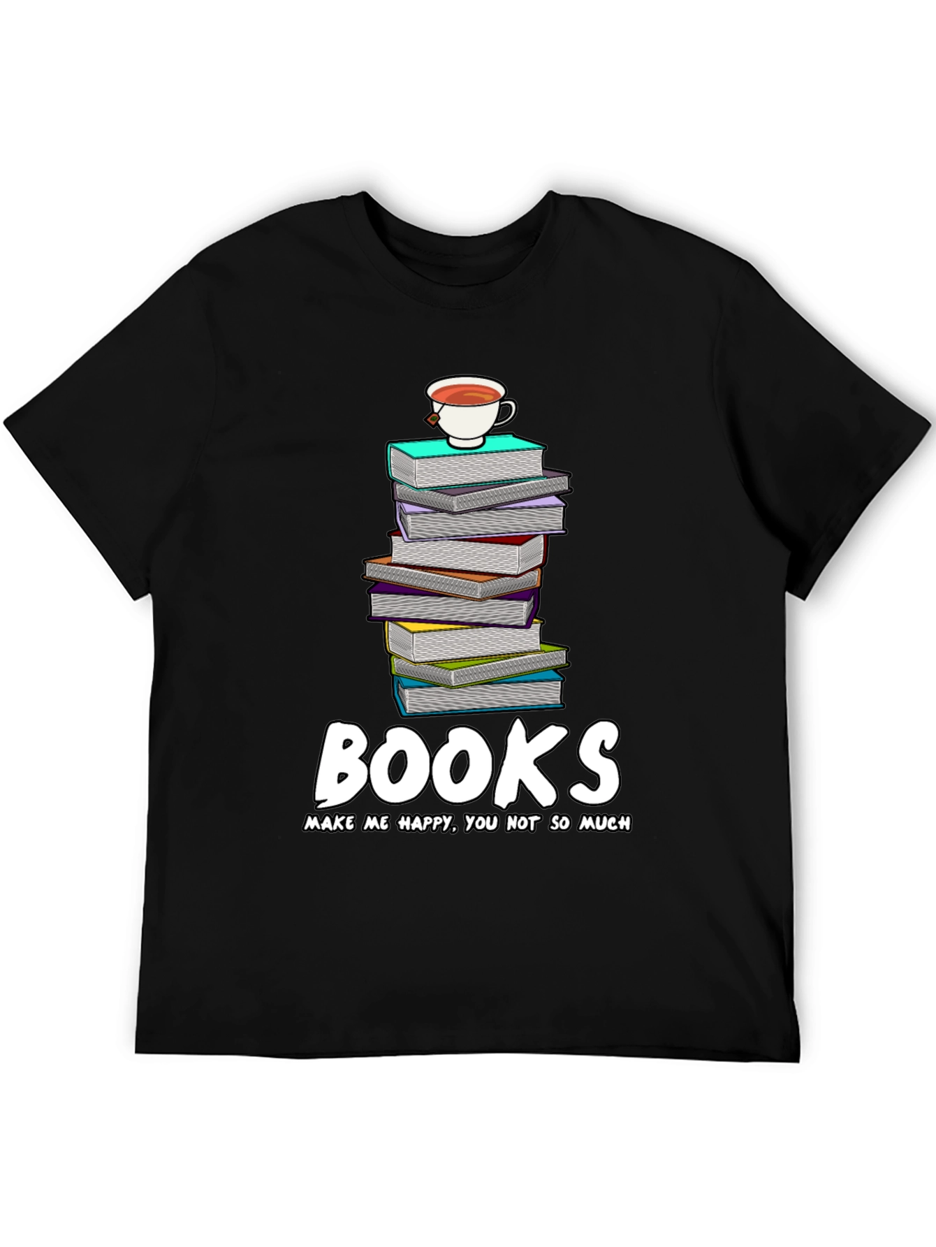 Book Lovers Tee: Books Make Me Happy T-Shirt
