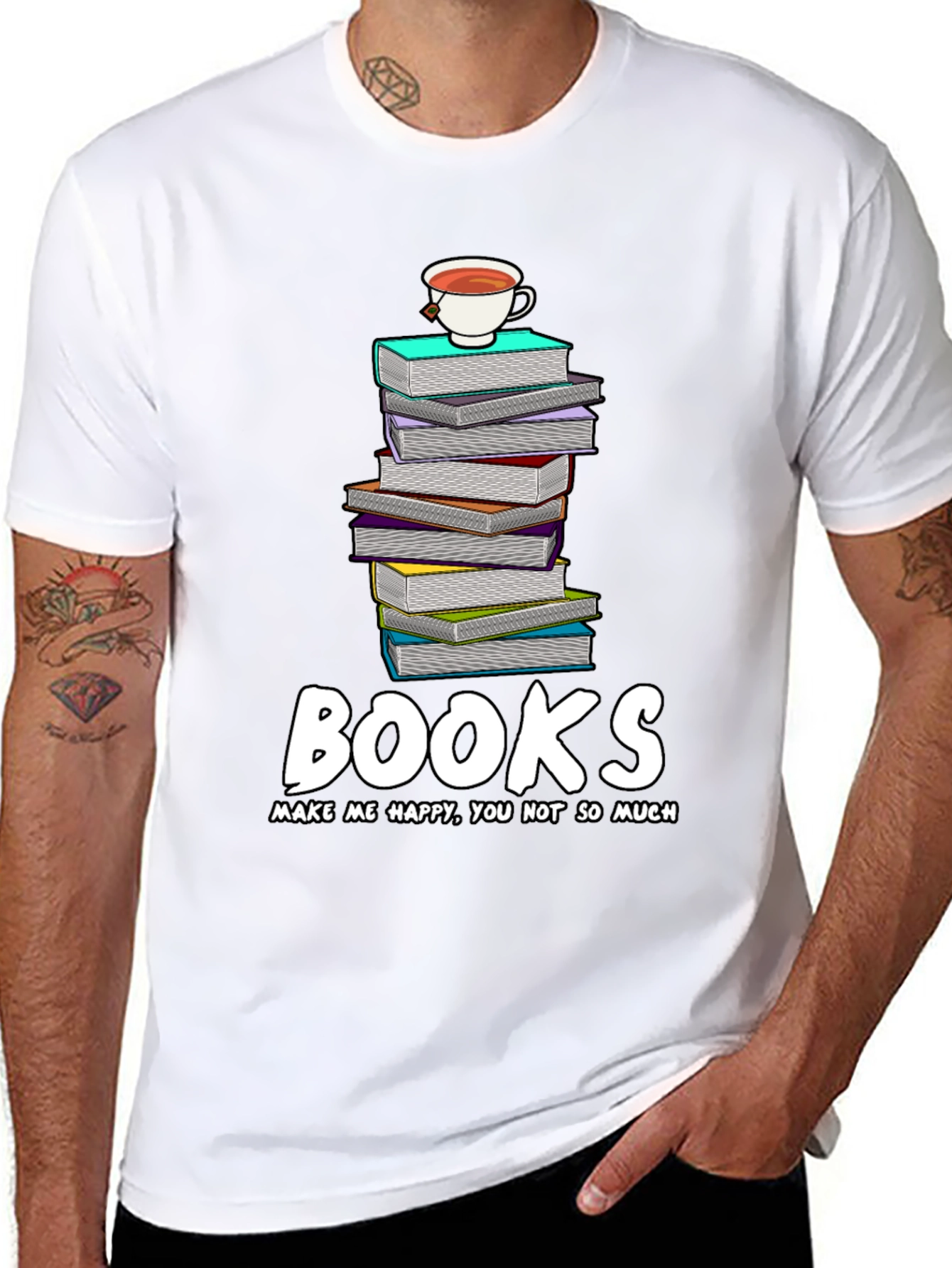 Book Lovers Tee: Books Make Me Happy T-Shirt