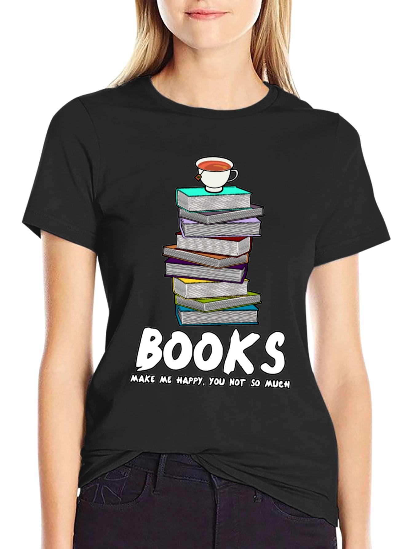 Book Lovers Tee: Books Make Me Happy T-Shirt