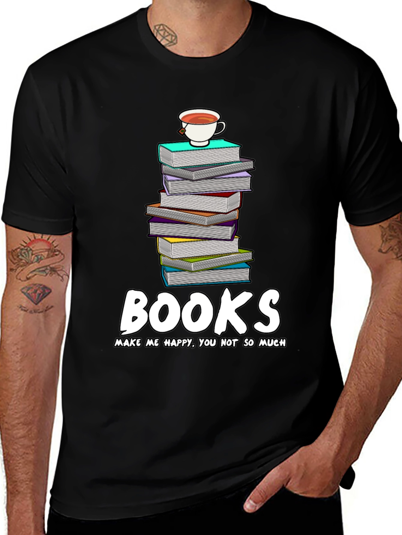 Book Lovers Tee: Books Make Me Happy T-Shirt