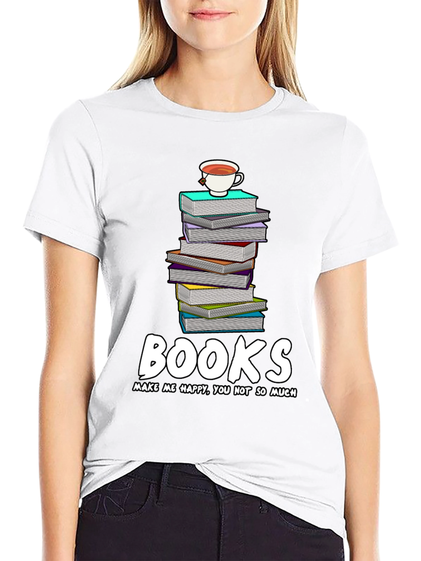 Book Lovers Tee: Books Make Me Happy T-Shirt