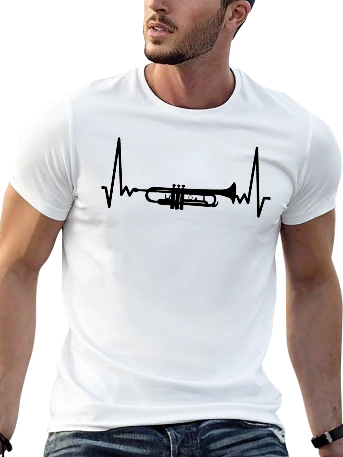 Trumpet Heartbeat T-Shirt - Music Lovers Tee