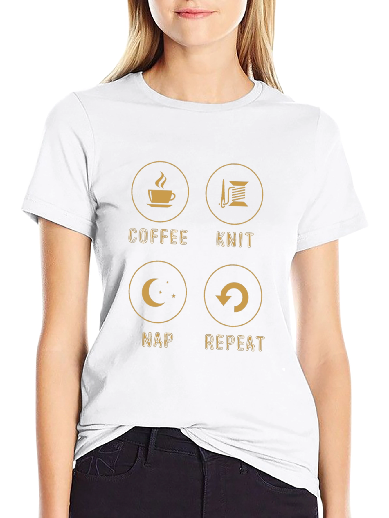 Coffee Knit Nap Repeat T-Shirt