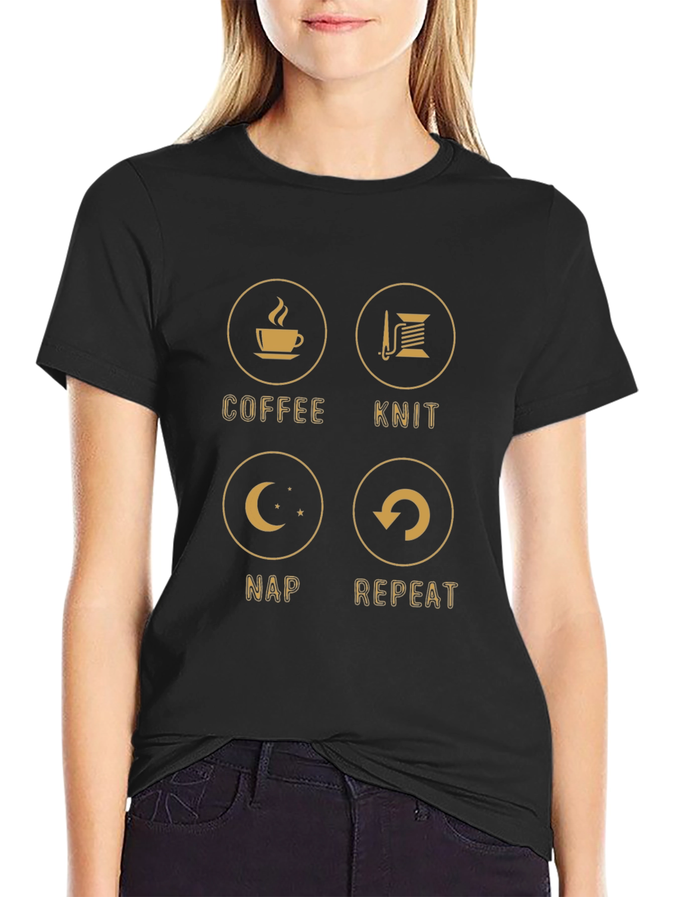 Coffee Knit Nap Repeat T-Shirt