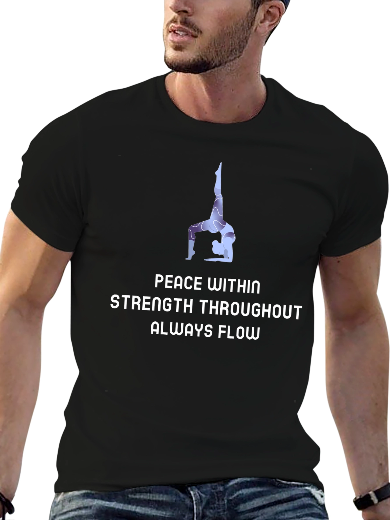 Yoga Peace & Strength Black Tee