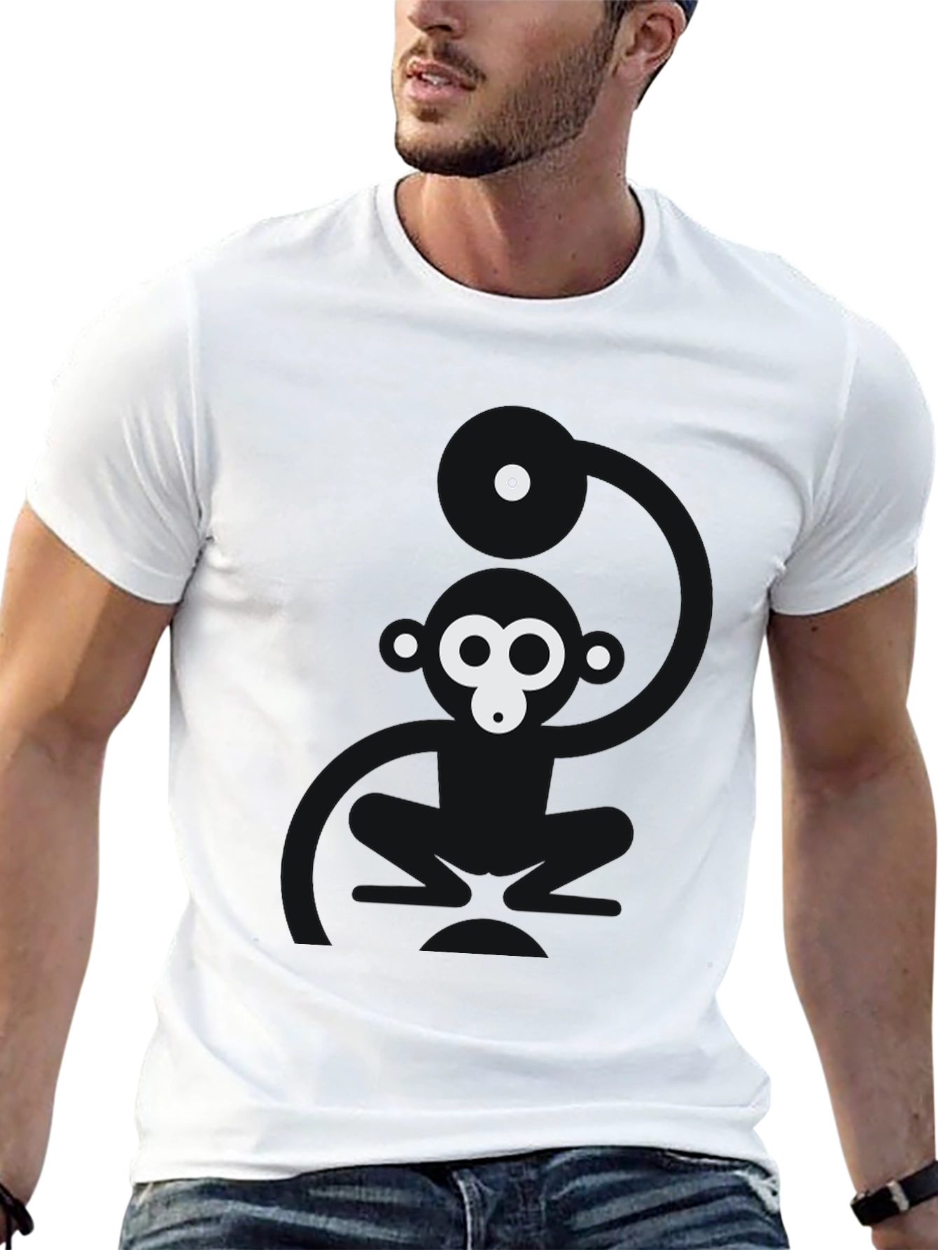 Abstract Gorilla Graphic Black T-Shirt