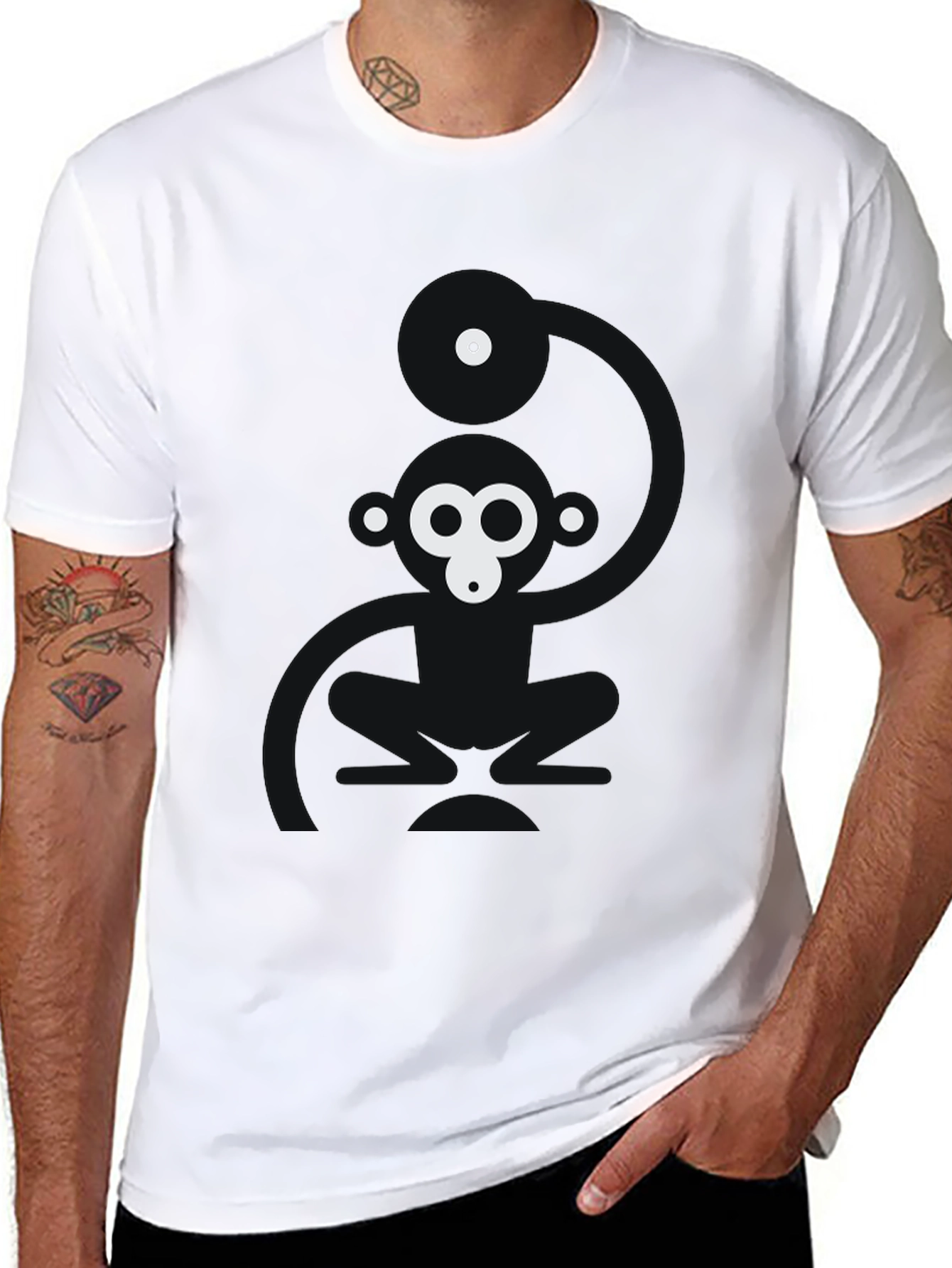 Abstract Gorilla Graphic Black T-Shirt