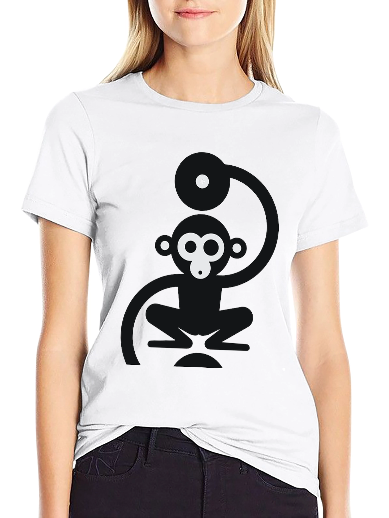 Abstract Gorilla Graphic Black T-Shirt