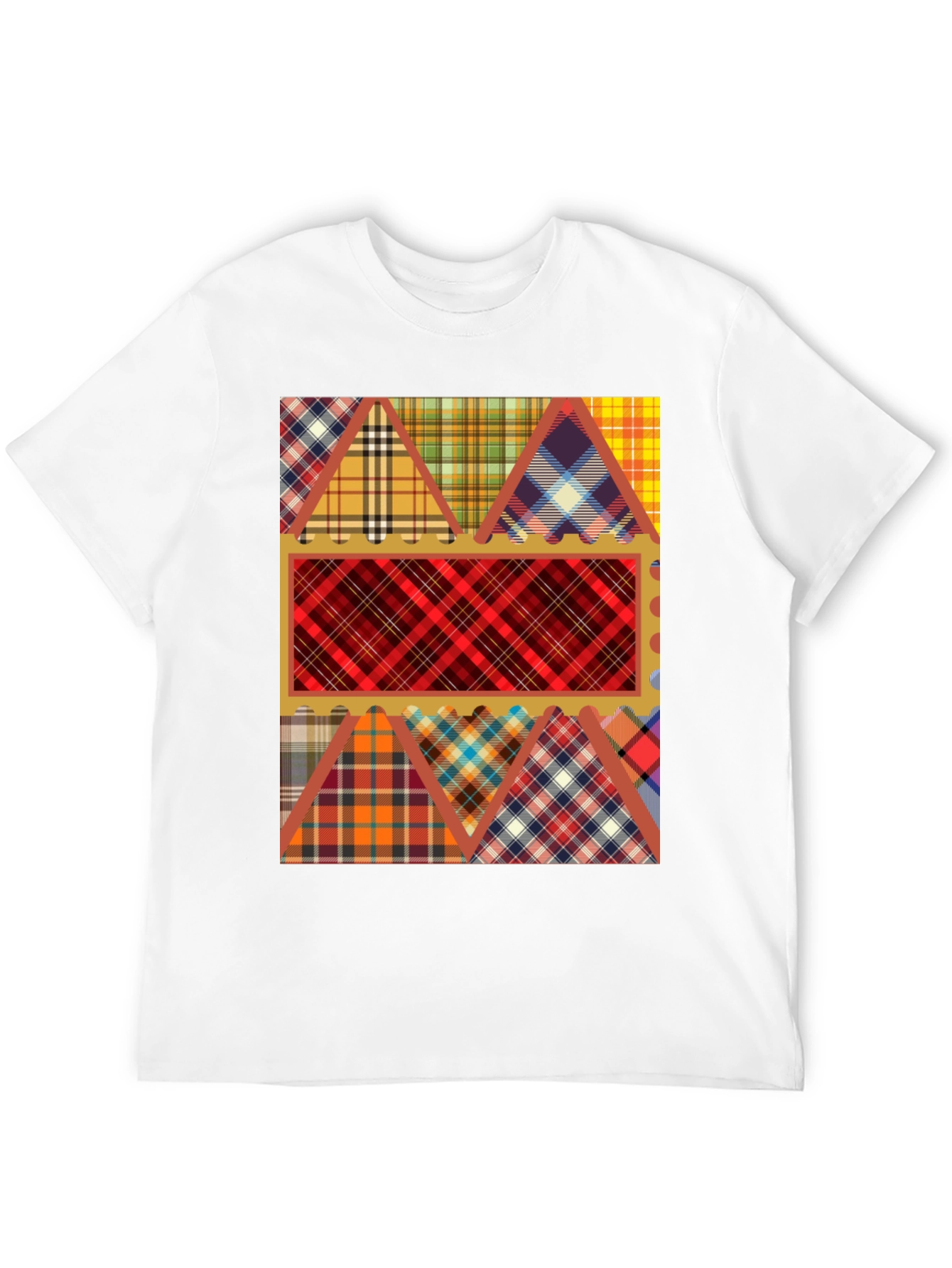 Plaid Patchwork Graphic Tee
