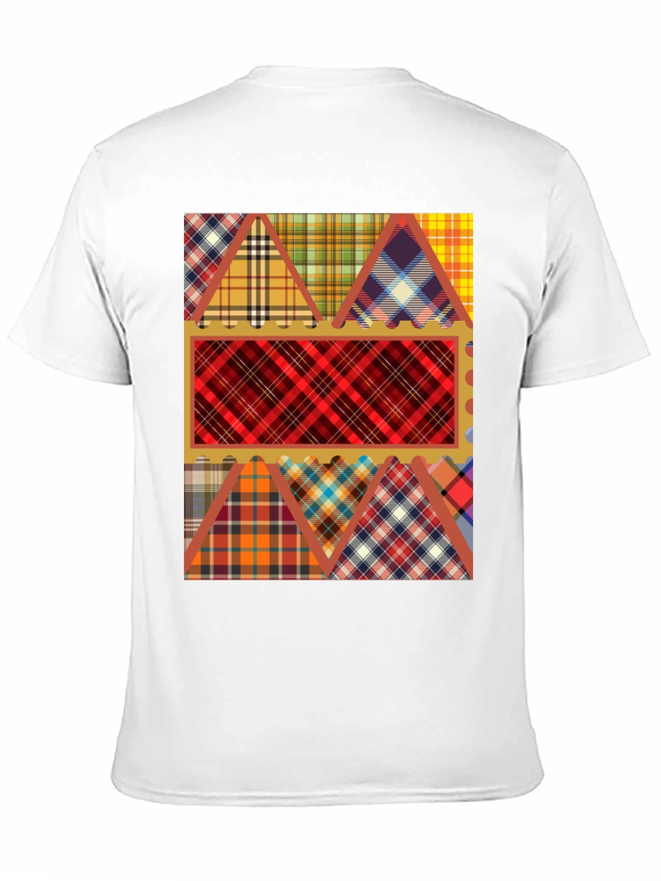 Plaid Patchwork Graphic Tee
