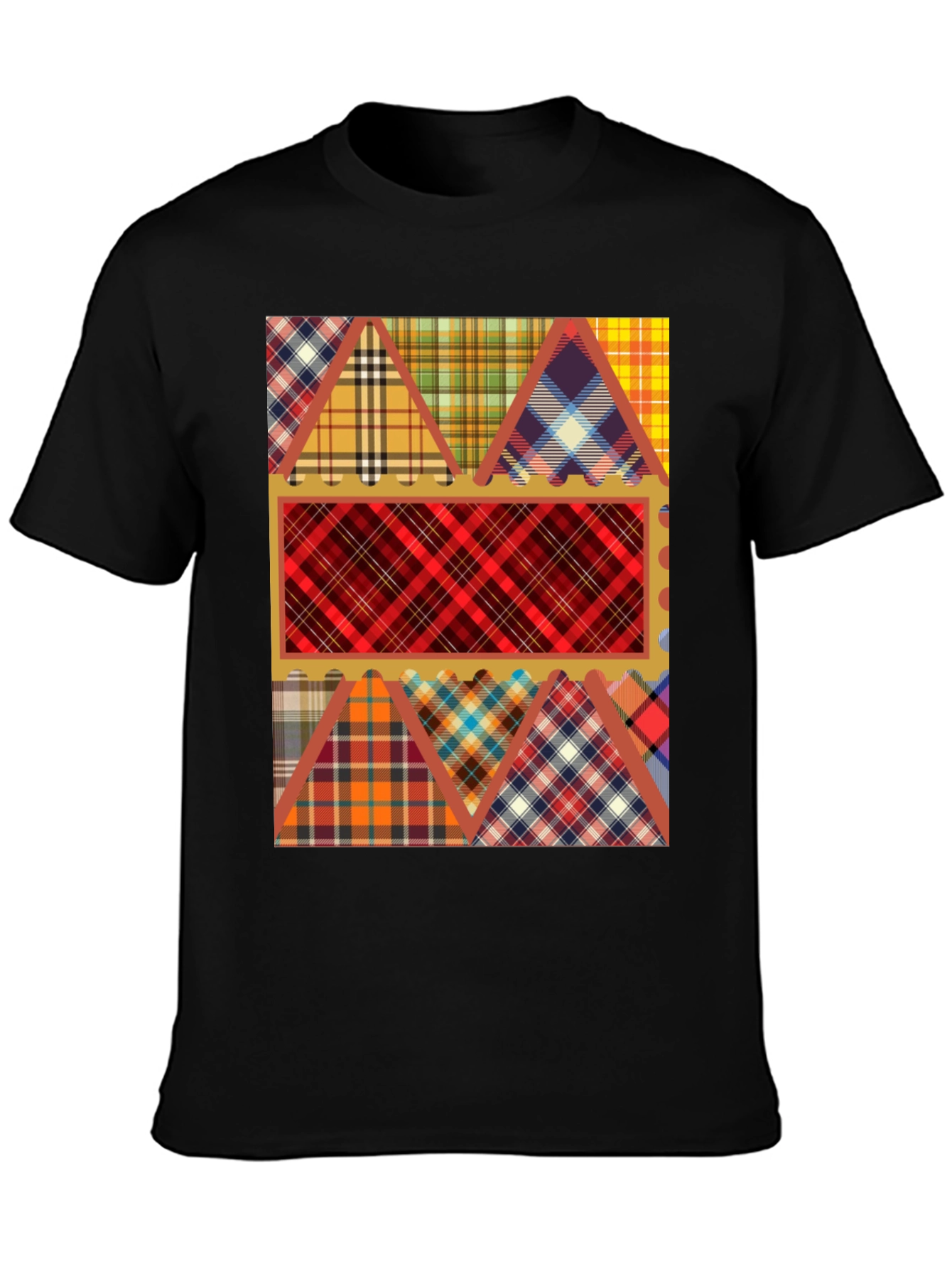 Plaid Patchwork Graphic Tee