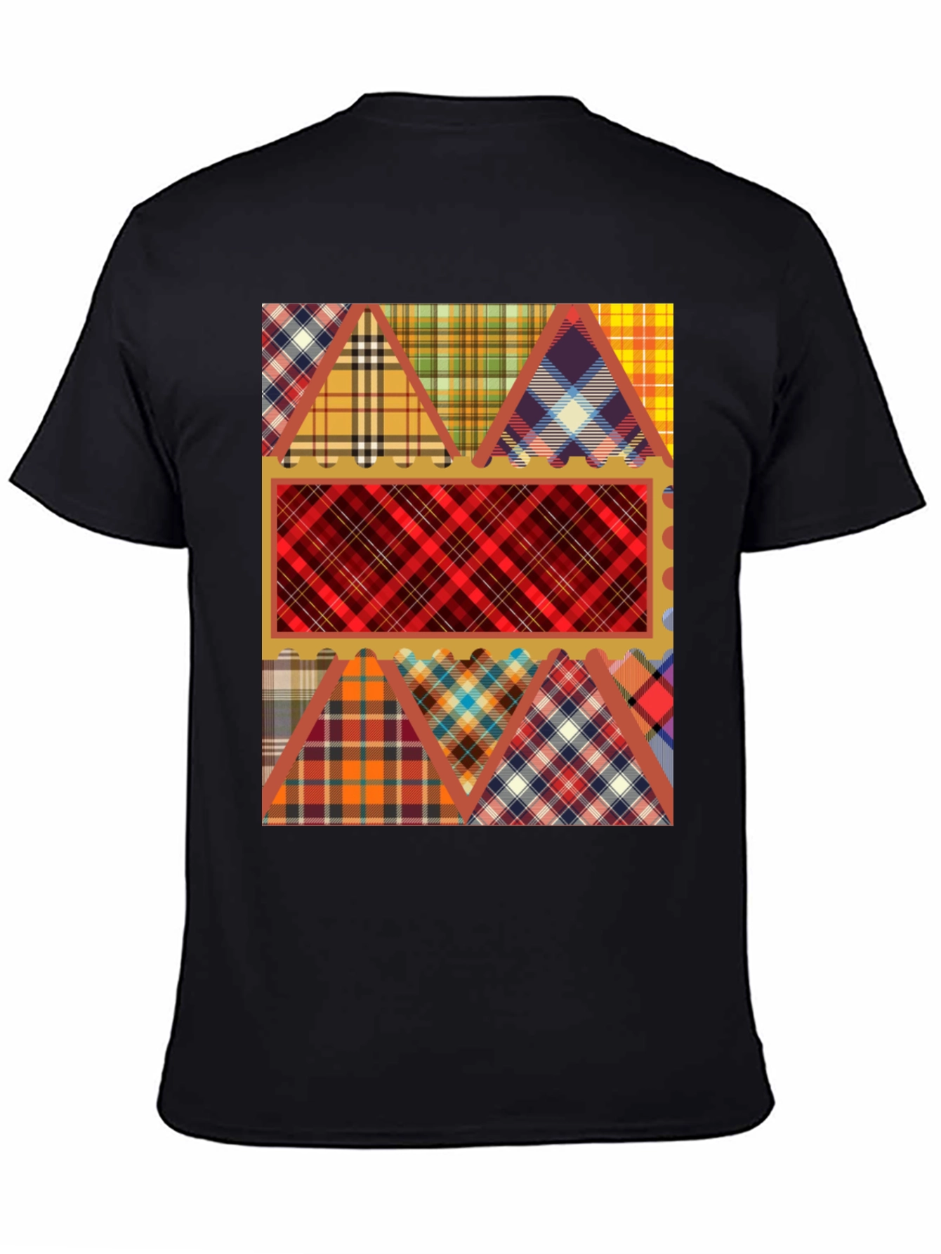 Plaid Patchwork Graphic Tee