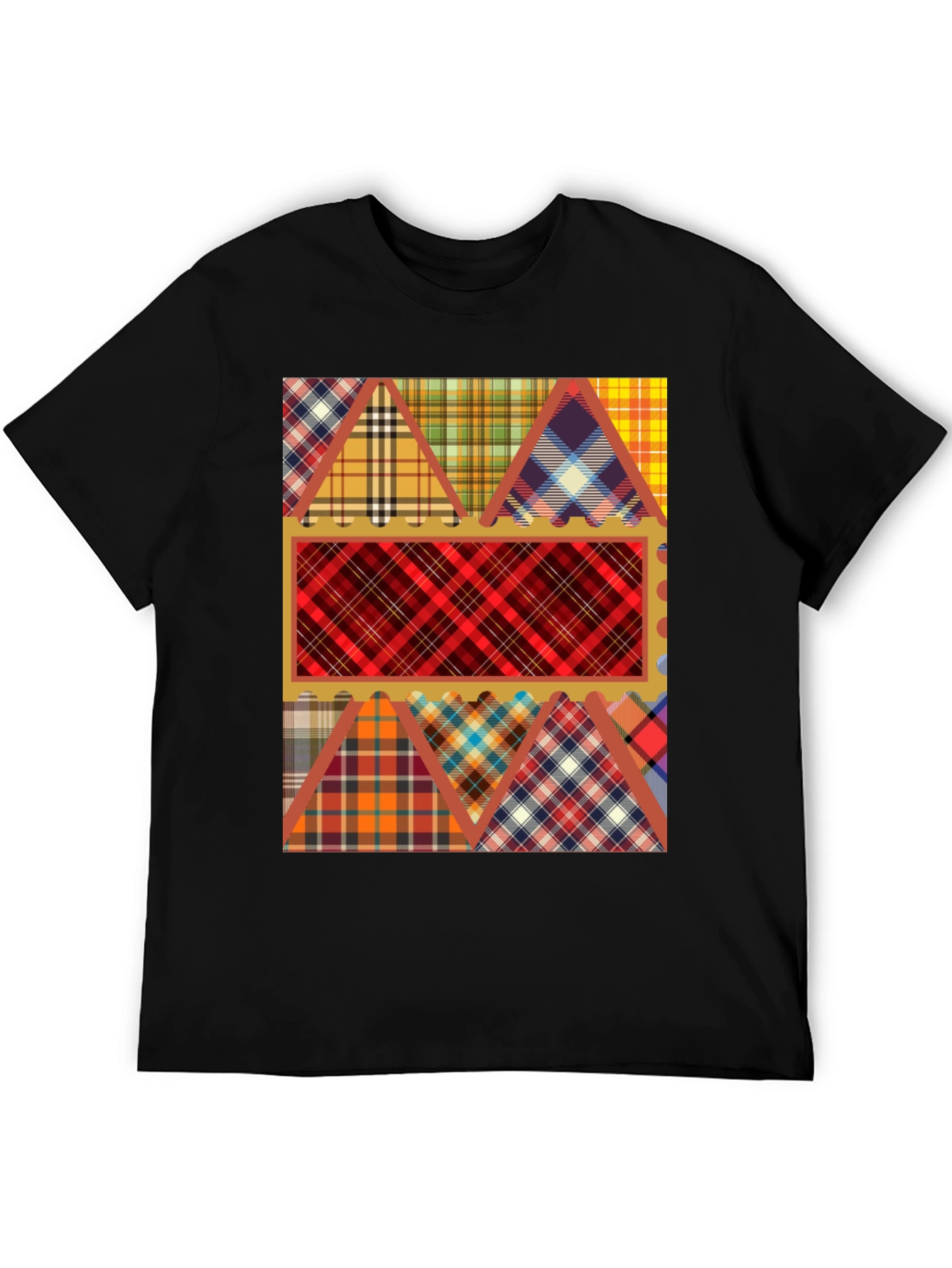 Plaid Patchwork Graphic Tee