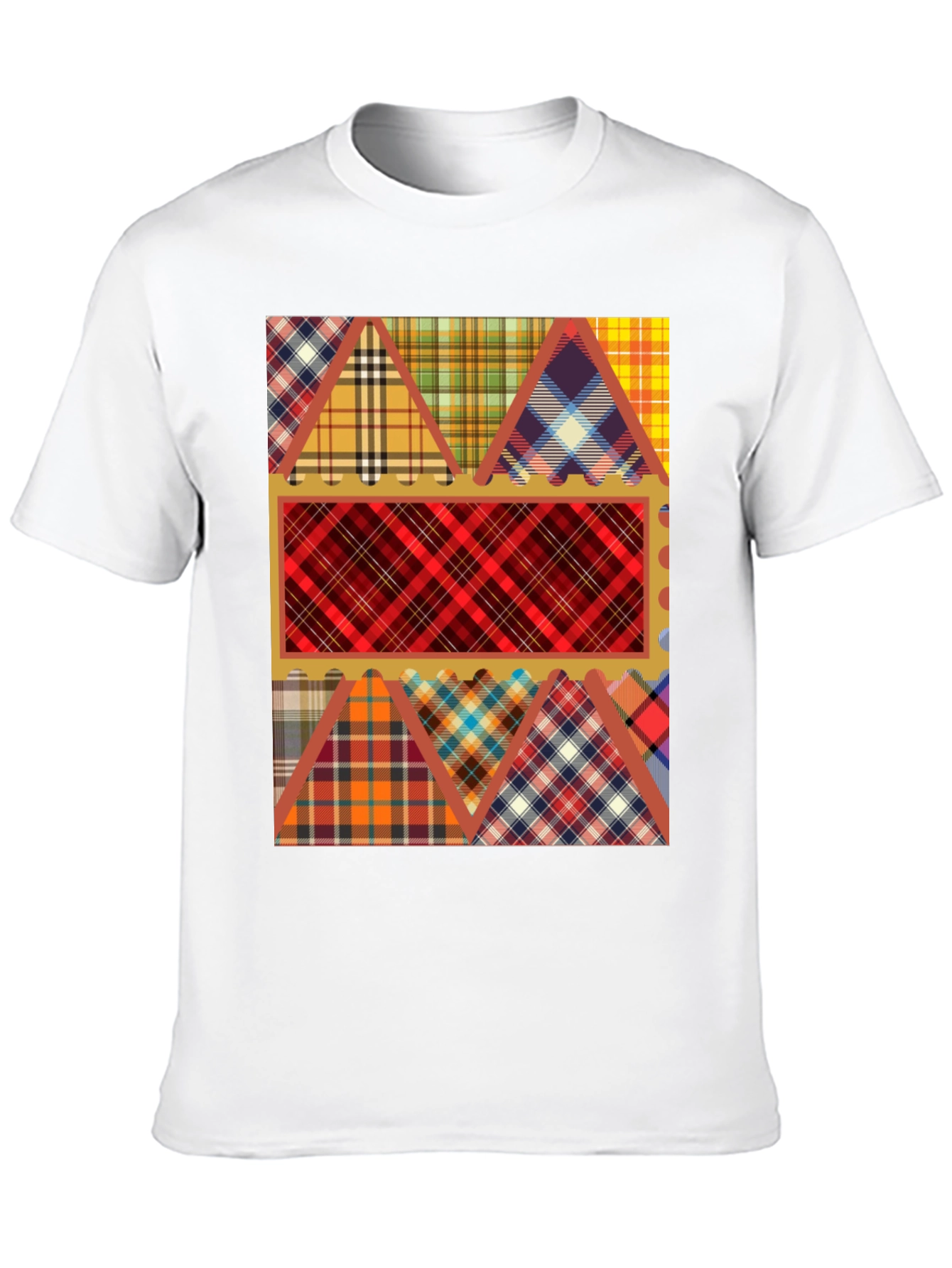 Plaid Patchwork Graphic Tee