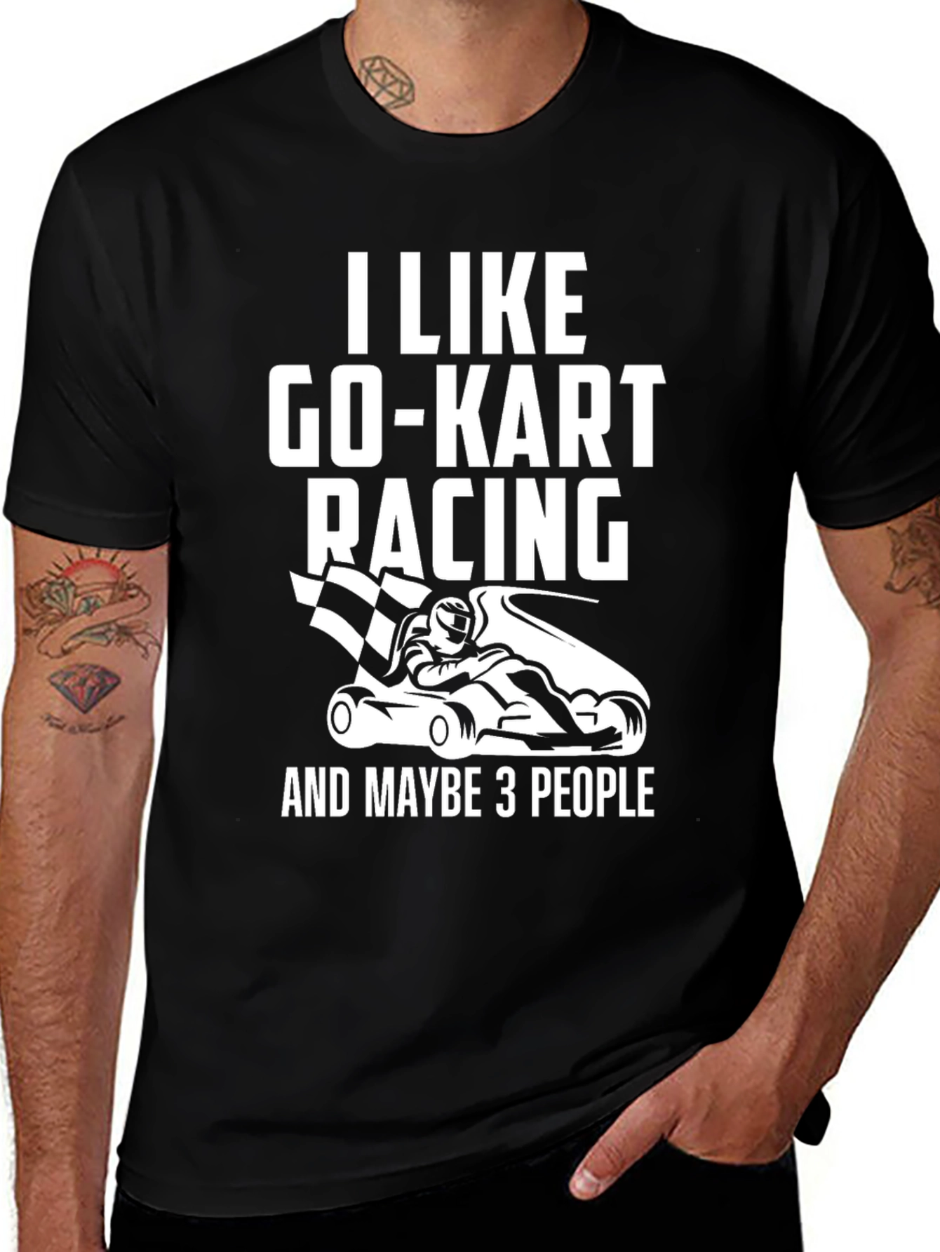 Go-Kart Racing Graphic T-Shirt - Black