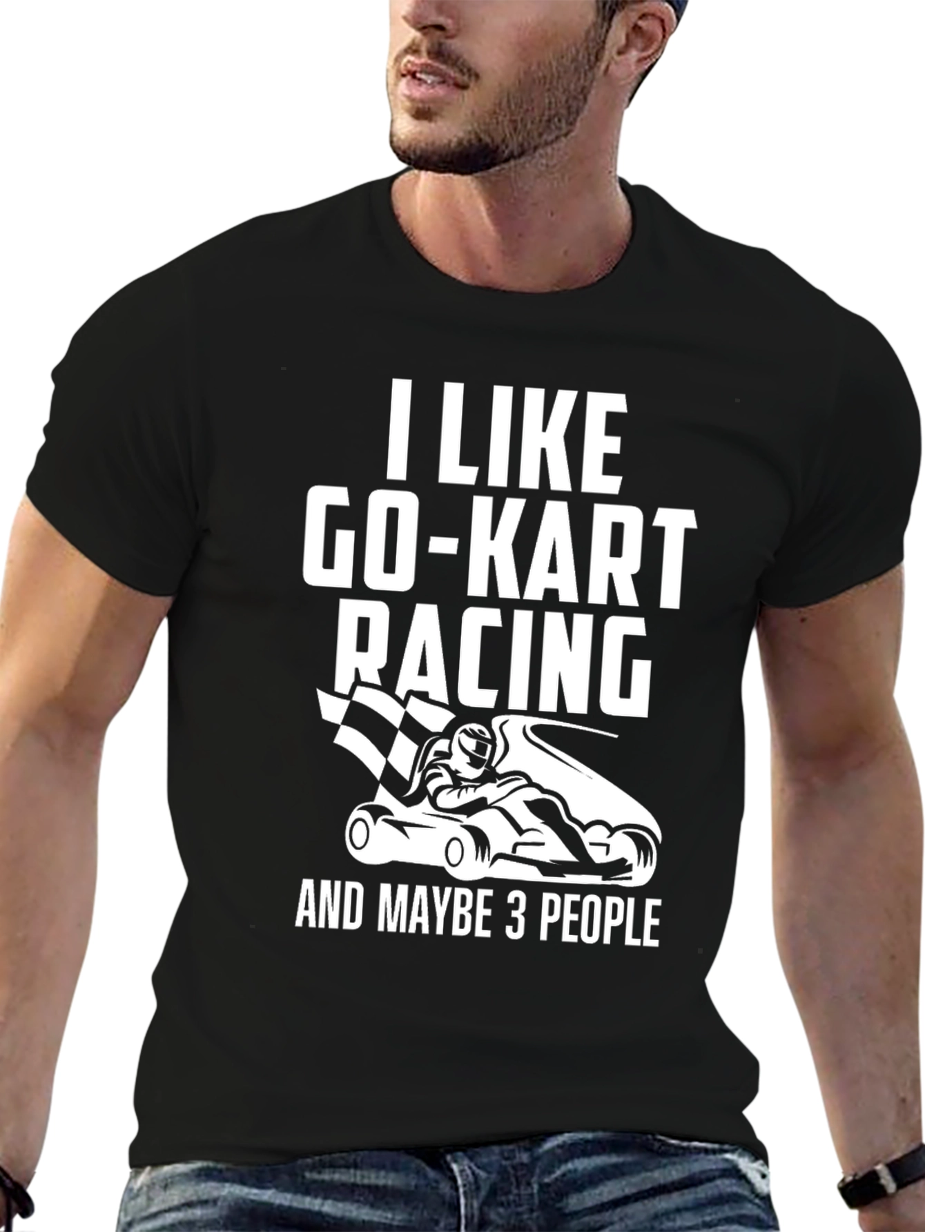Go-Kart Racing Graphic T-Shirt - Black