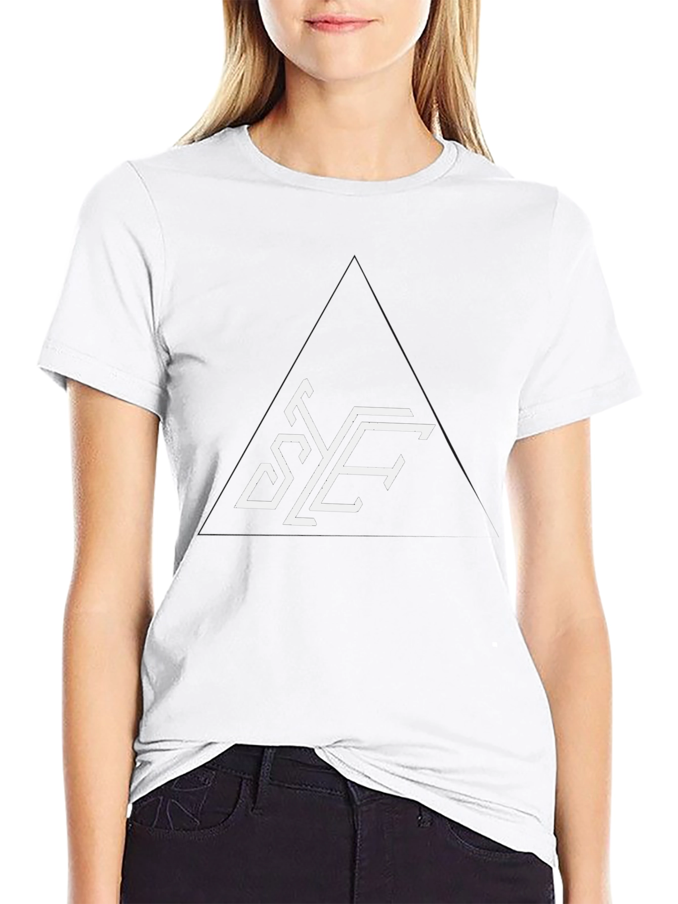 Modern Graphic Tee - Geometric Letter Print