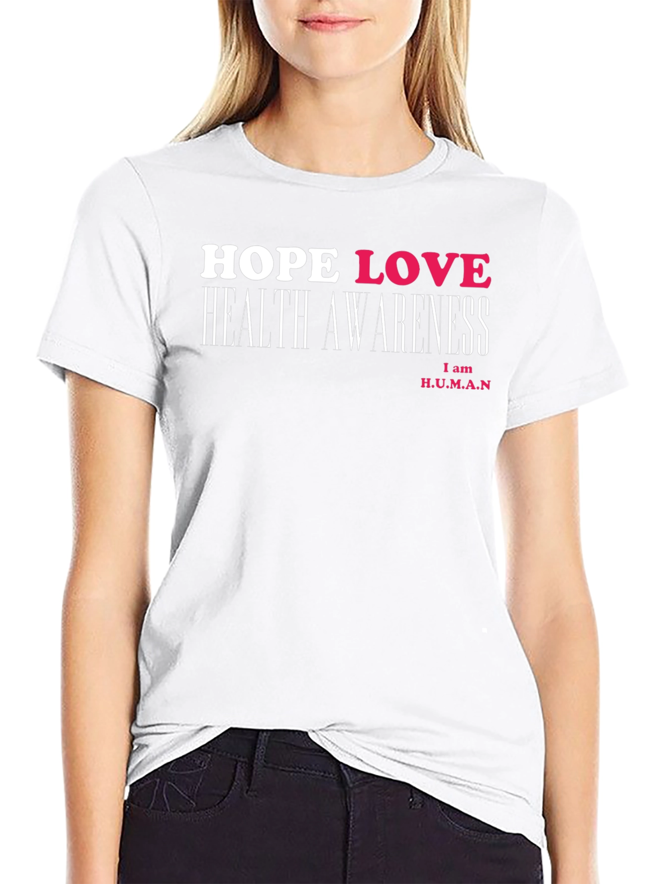 Hope Love Health Awareness Black T-Shirt