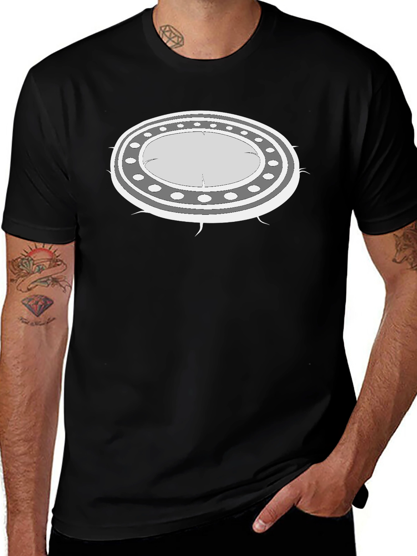 UFO Graphic Black T-Shirt - Unique Alien Design