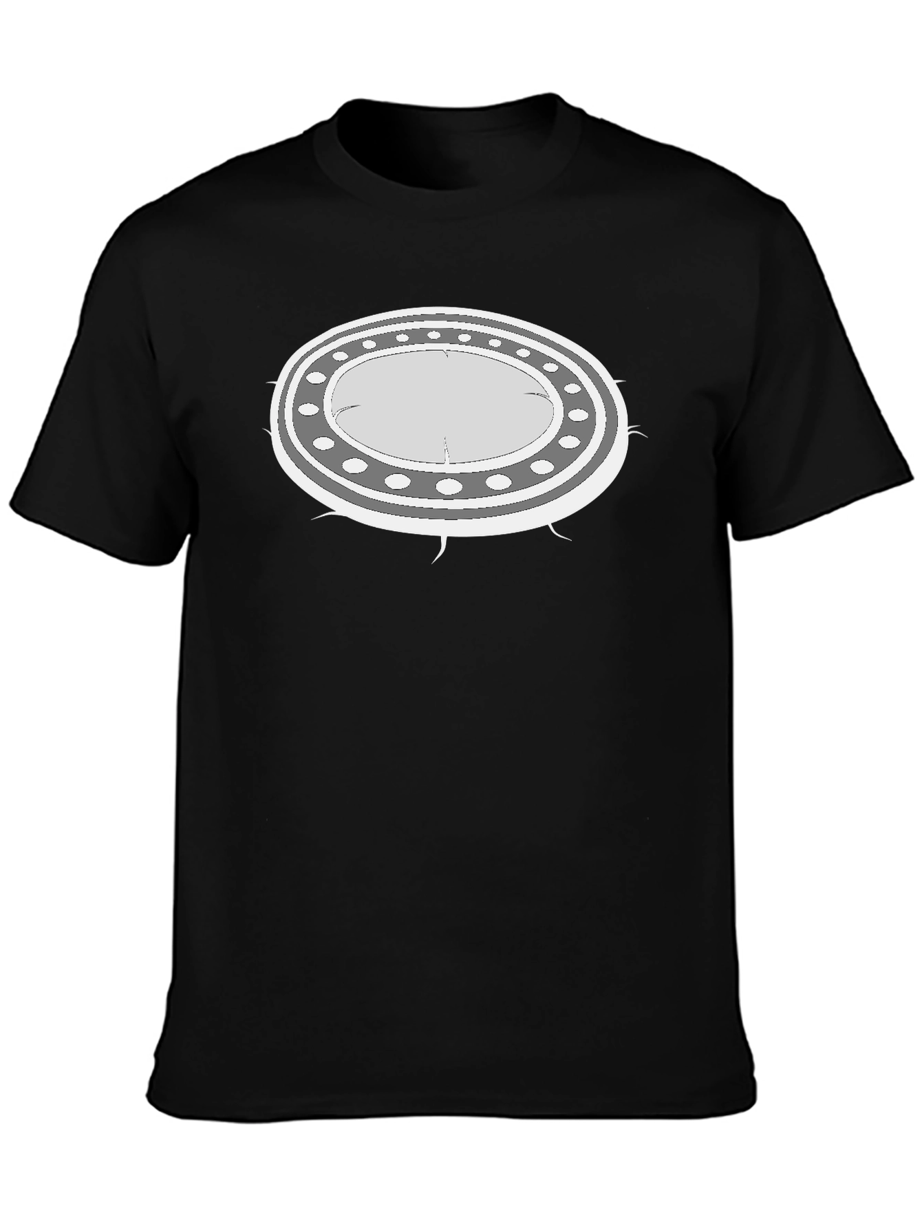 UFO Graphic Black T-Shirt - Unique Alien Design