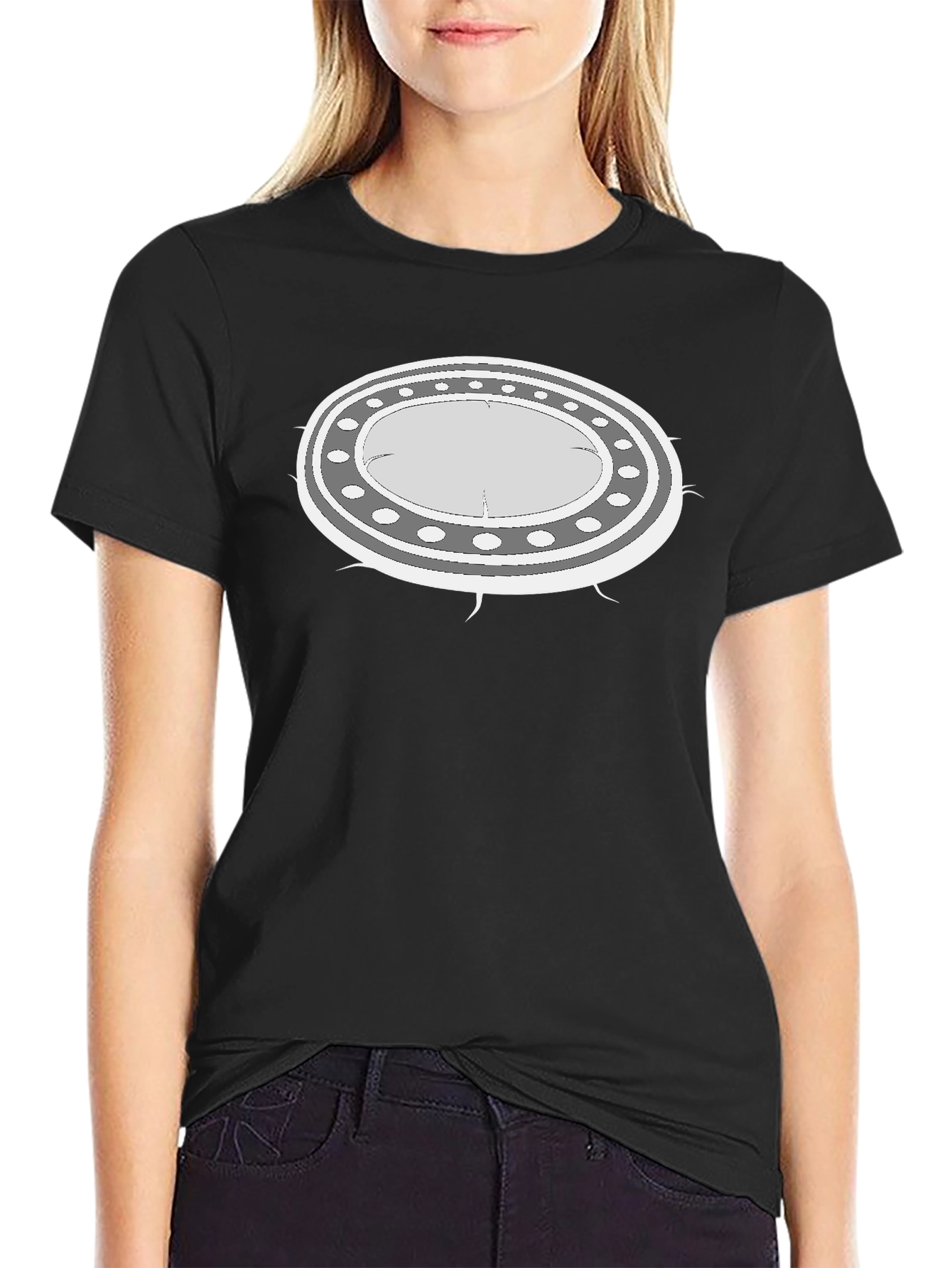 UFO Graphic Black T-Shirt - Unique Alien Design