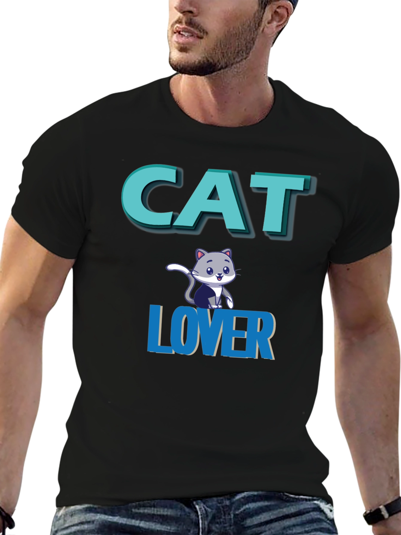 Cat Lover Graphic Tee - Black Unisex T-Shirt